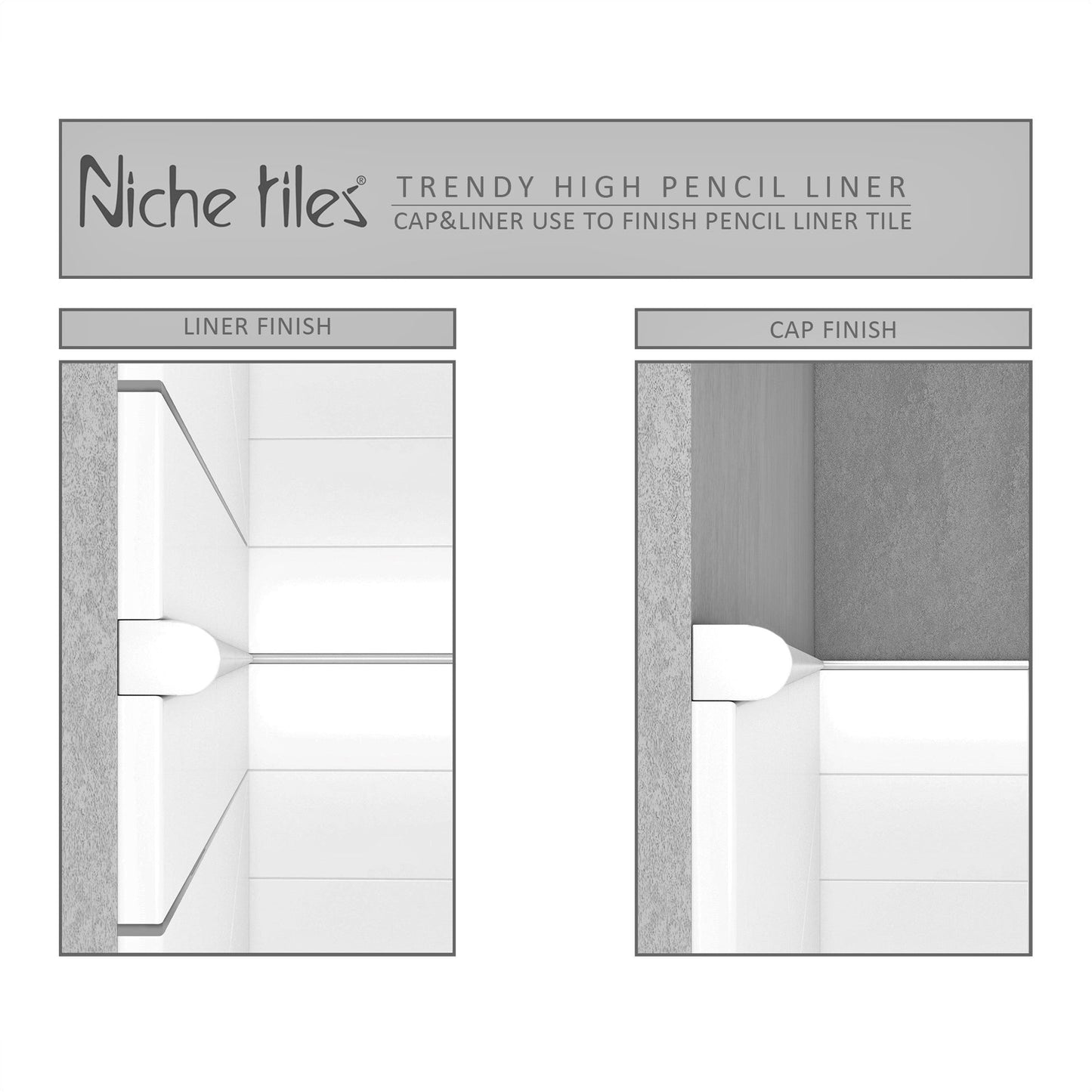 Modula Metal Brushed Nickel Pencil Bullnose Wall Accent Tile Trim – 1/2” x 12” (Set of 5)