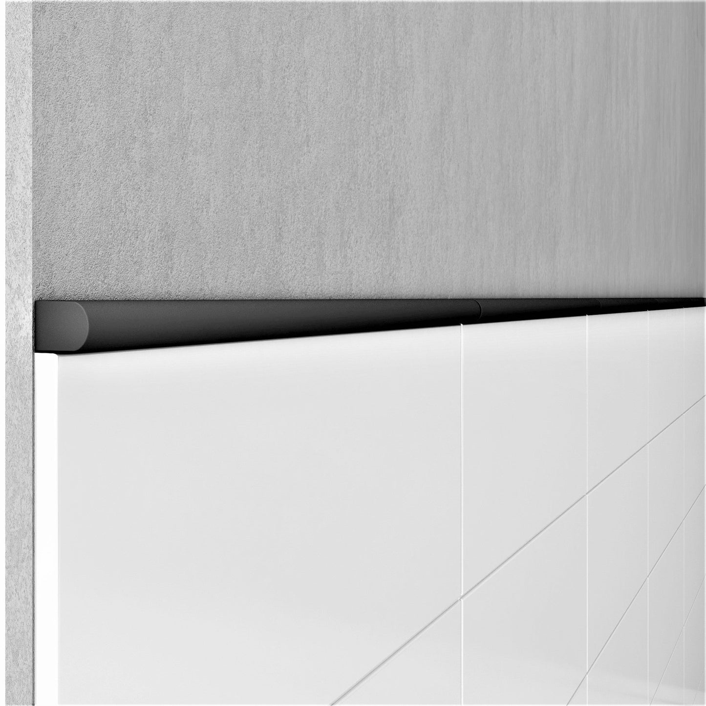 Modula Metal Matte Iron Black Pencil Bullnose Wall Accent Tile Trim – 1/2” x 12” (Set of 5)