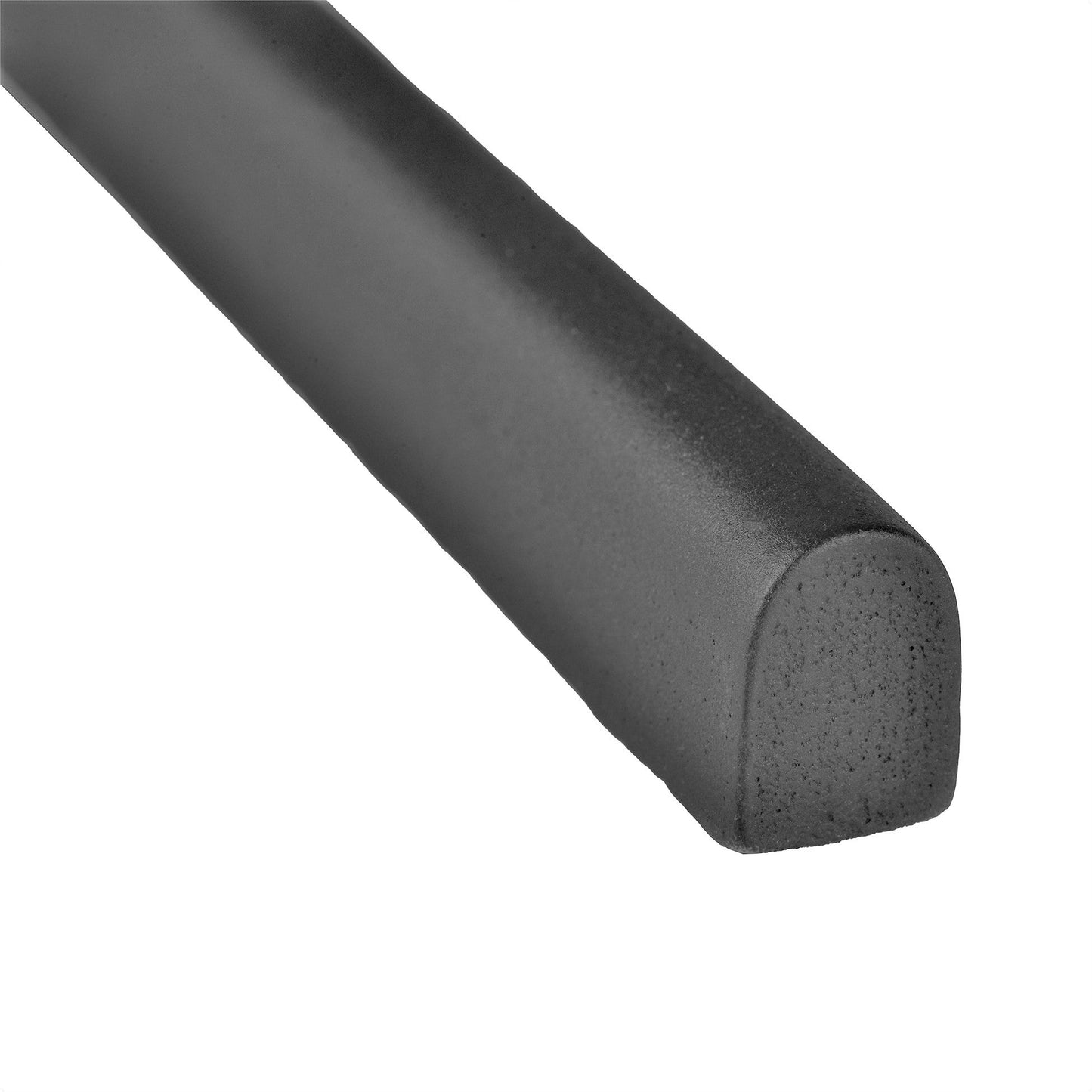 Modula Metal Matte Iron Black Pencil Bullnose Wall Accent Tile Trim – 1/2” x 12” (Set of 5)