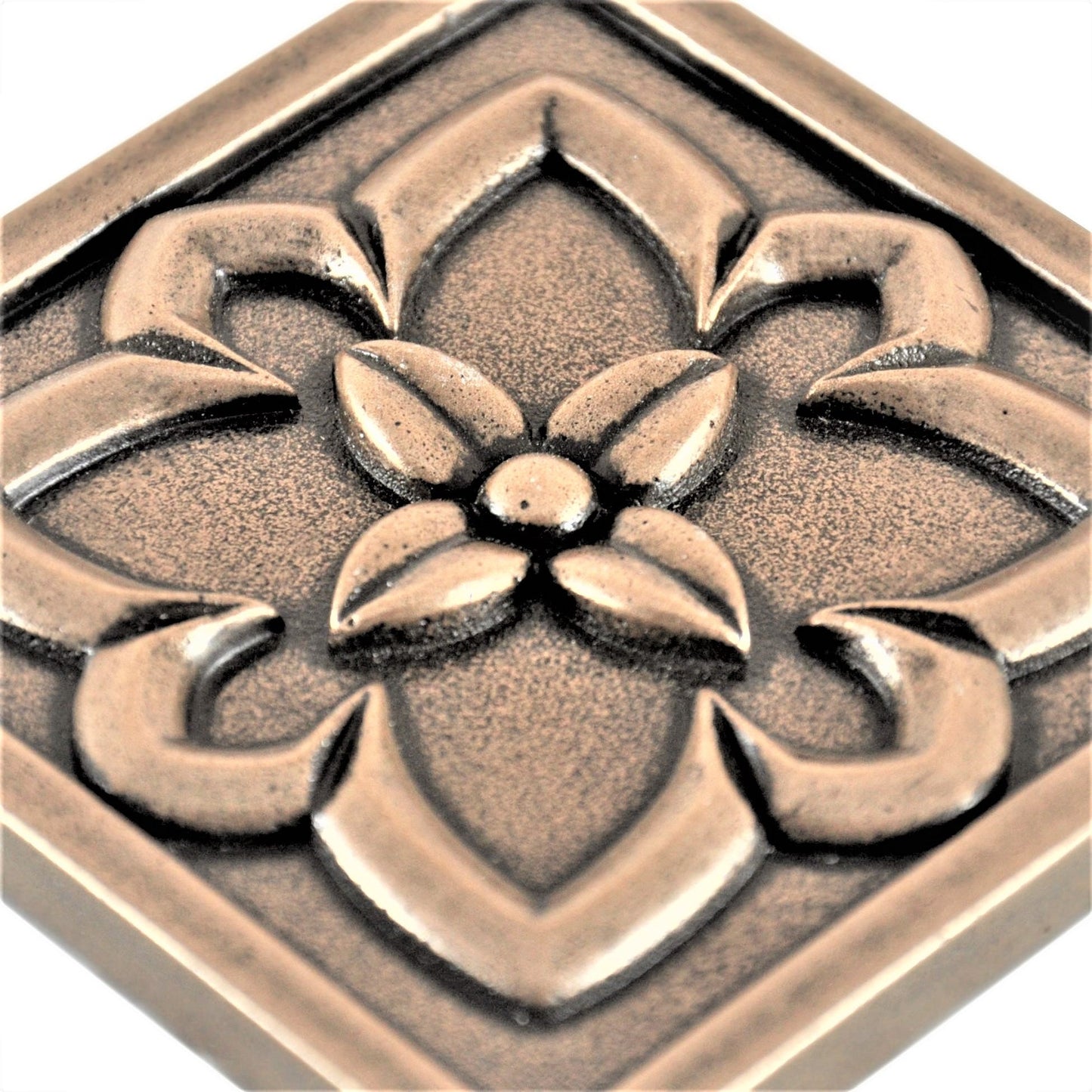 Orion Handmade Bronze Metal Insert Tile – 2” x 2” Decorative Accent (8 Pieces/Box)