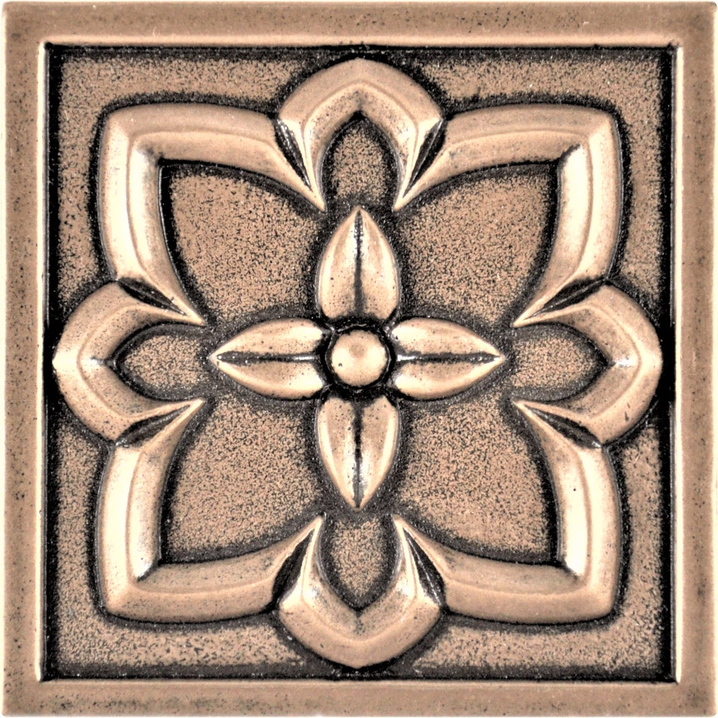 Orion Handmade Bronze Metal Insert Tile – 2” x 2” Decorative Accent (8 Pieces/Box)