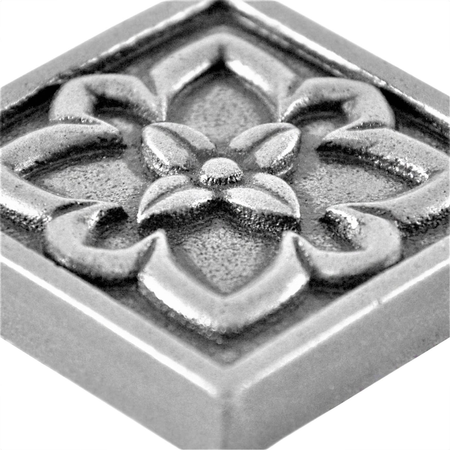 Orion Handmade Pewter Metal Insert Tile – 2” x 2” Decorative Accent (8 Pieces/Box)