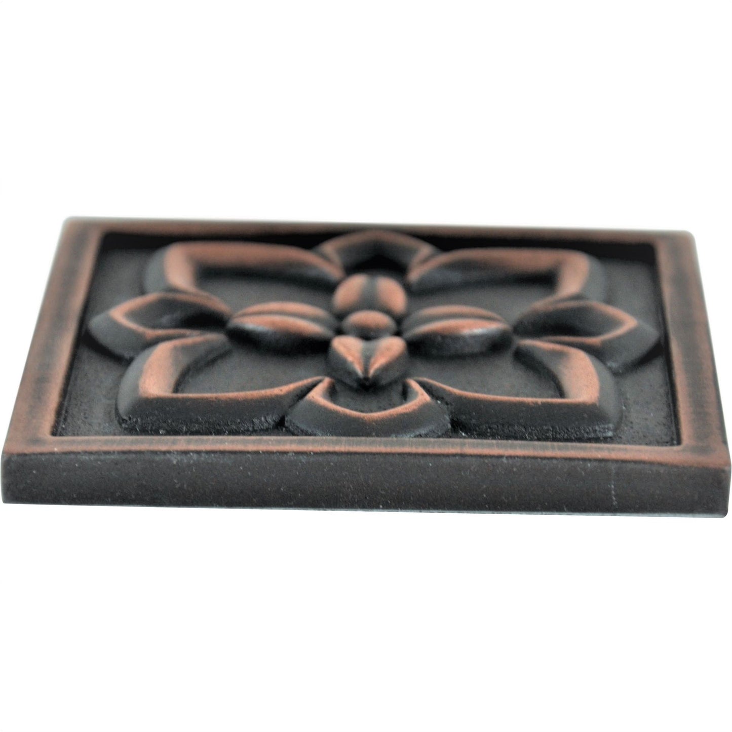 Orion Handmade Oil Rubbed Bronze Metal Insert Tile – 2” x 2” Decorative Accent (8 Pieces/Box)