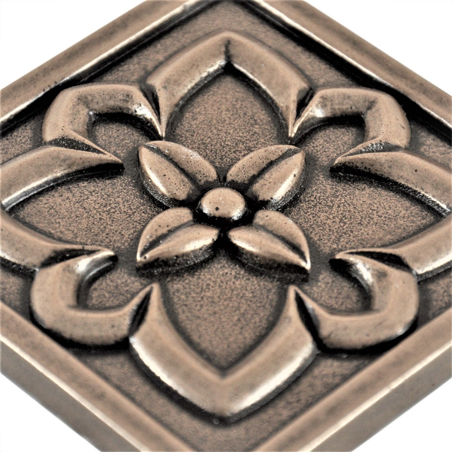 Orion Handmade Bronze Metal Insert Tile – 4” x 4” Decorative Accent (4 Pieces/Box)