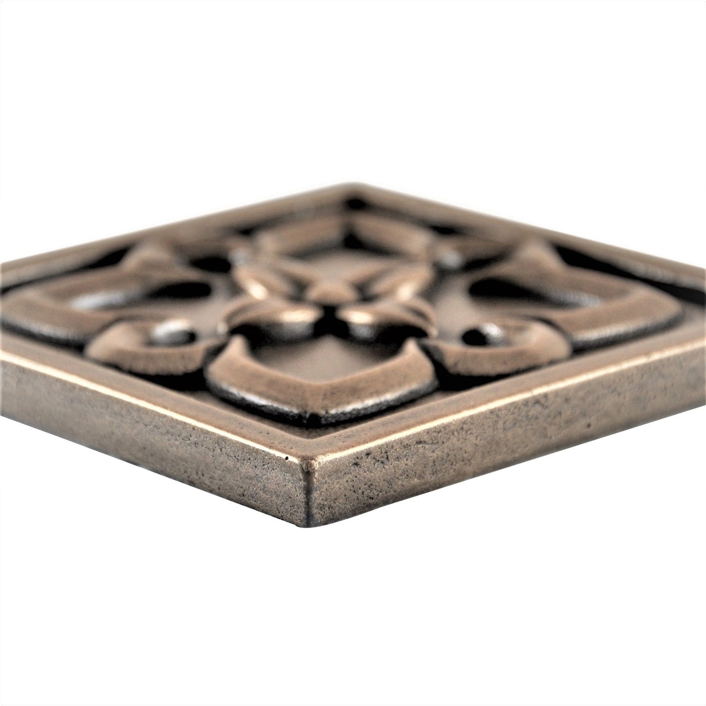 Orion Handmade Bronze Metal Insert Tile – 4” x 4” Decorative Accent (4 Pieces/Box)
