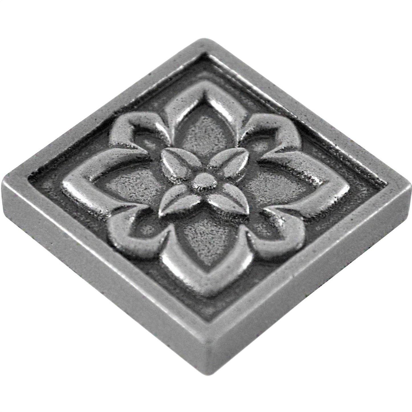 Orion Handmade Pewter Metal Insert Tile – 4” x 4” Decorative Accent (4 Pieces/Box)