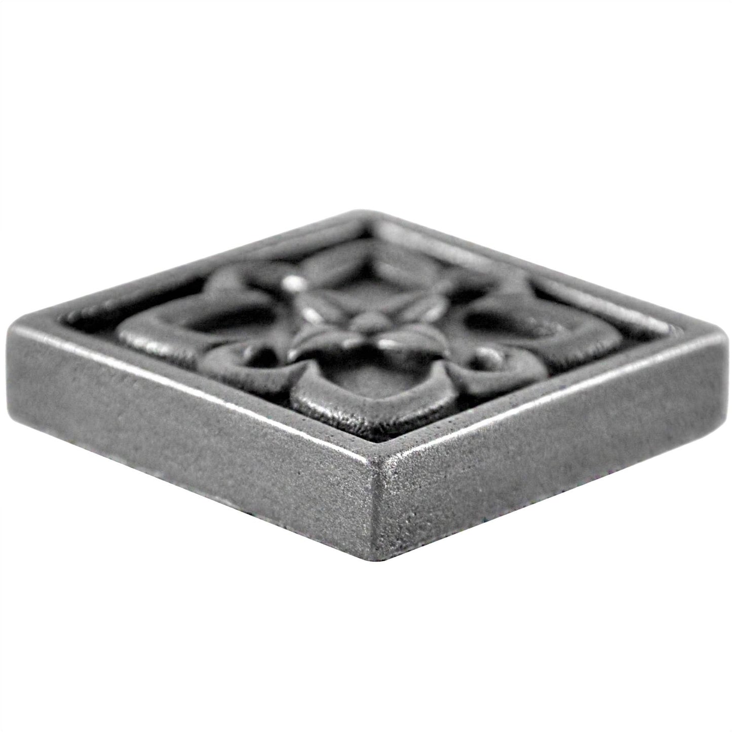 Orion Handmade Pewter Metal Insert Tile – 4” x 4” Decorative Accent (4 Pieces/Box)