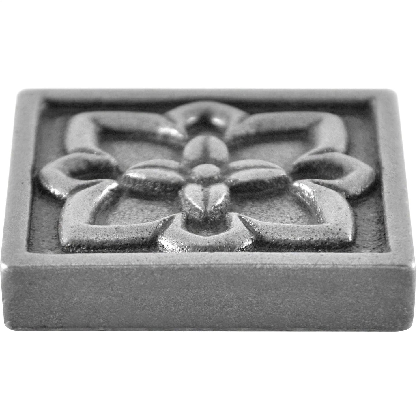 Orion Handmade Pewter Metal Insert Tile – 4” x 4” Decorative Accent (4 Pieces/Box)