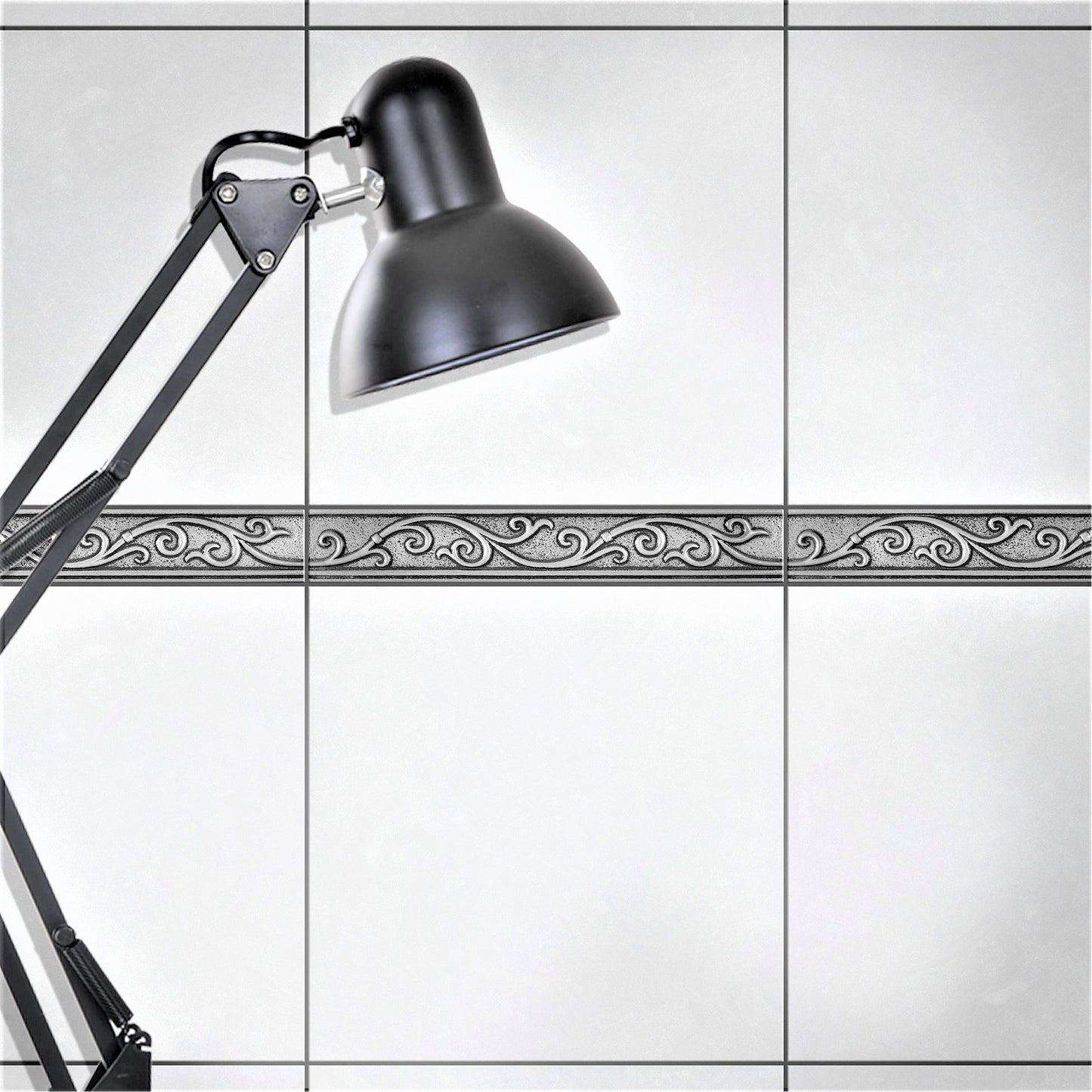 Fiora Artisan Pewter Metal Accent Wall Tile Trim – 1.75” x 12” (Set of 5)