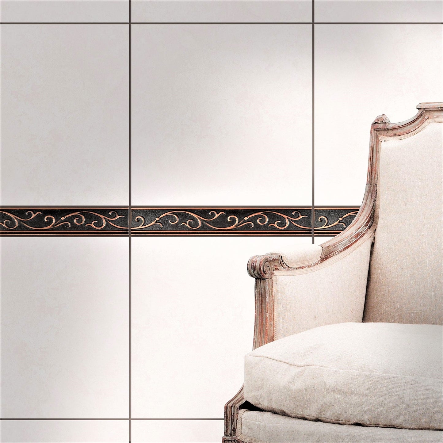 Fiora Artisan Oil Rubbed Bronze Metal Accent Wall Tile Trim – 1.75” x 12” (Set of 5)