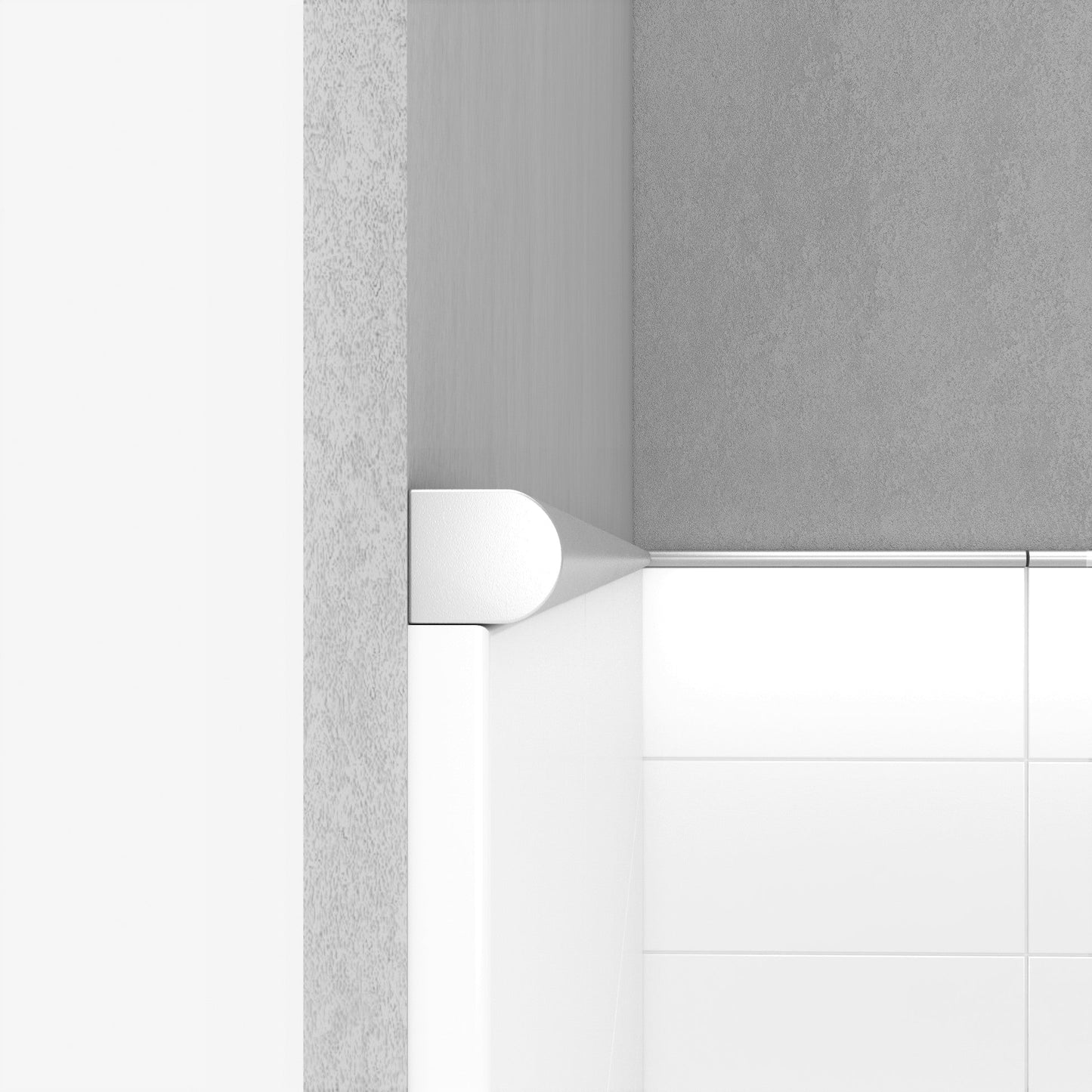 Modula Cast Stone Light Gray Pencil Bullnose Wall Accent Tile Trim – 1/2” x 12” (Set of 5)