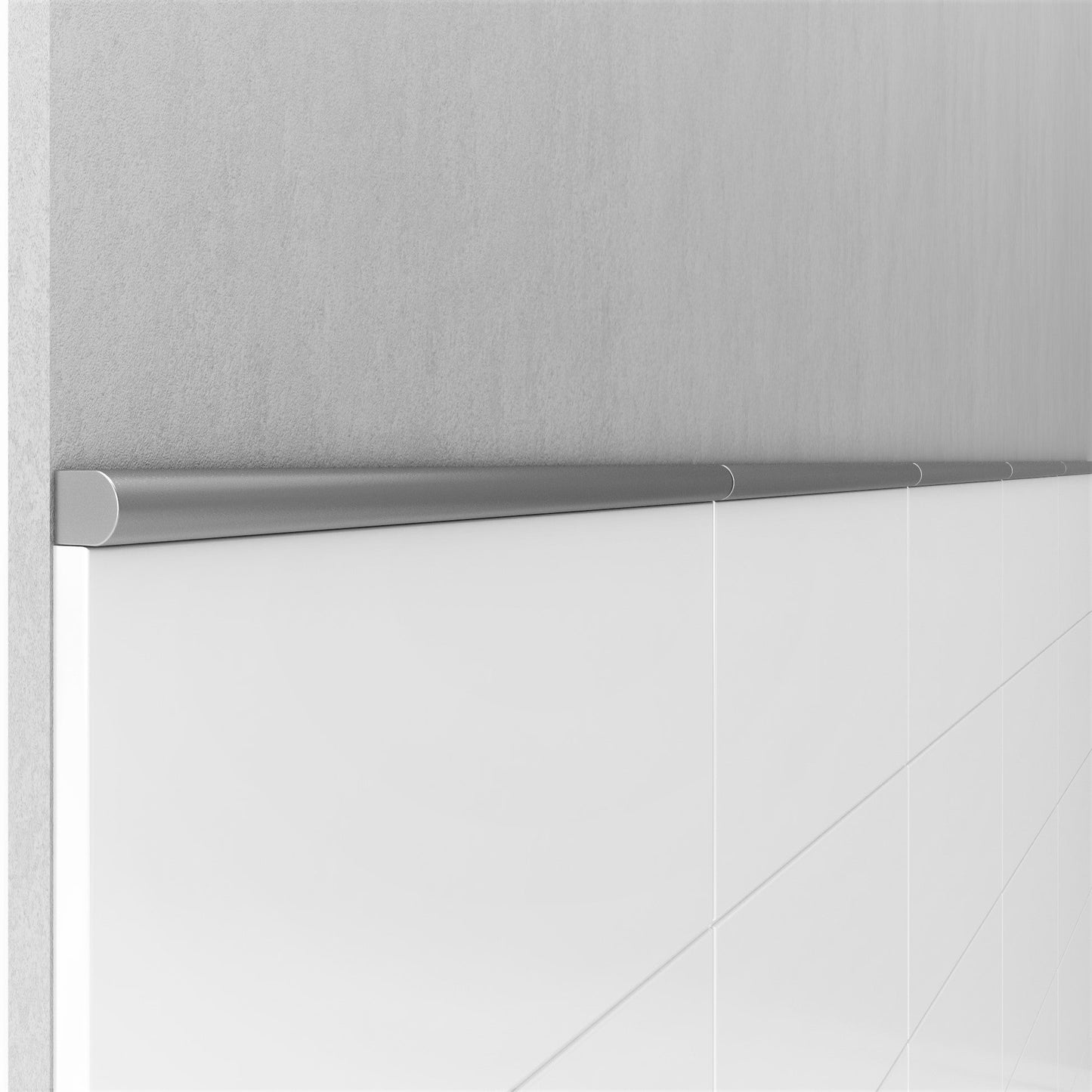 Modula Metal Pewter Pencil Bullnose Wall Accent Tile Trim – 1/2” x 12” (Set of 5)
