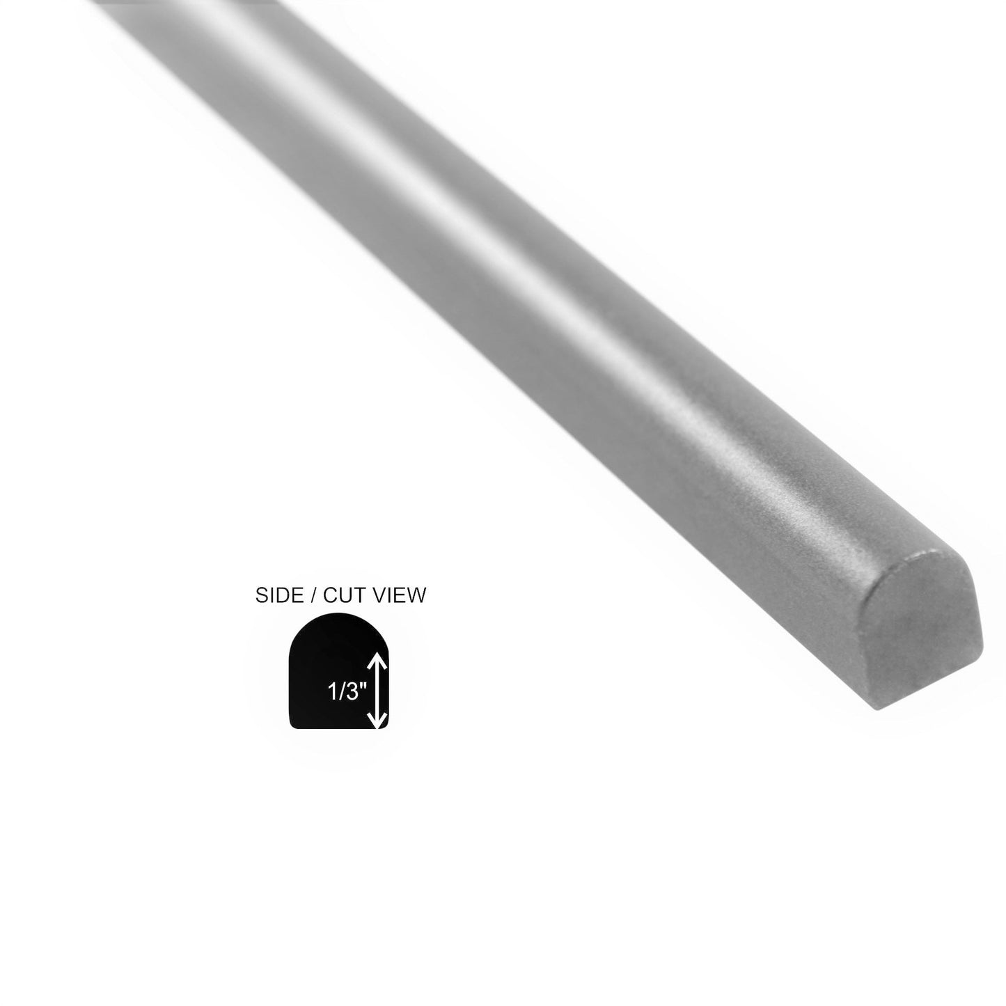 Modula Metal Pewter Pencil Bullnose Wall Accent Tile Trim – 1/2” x 12” (Set of 5)