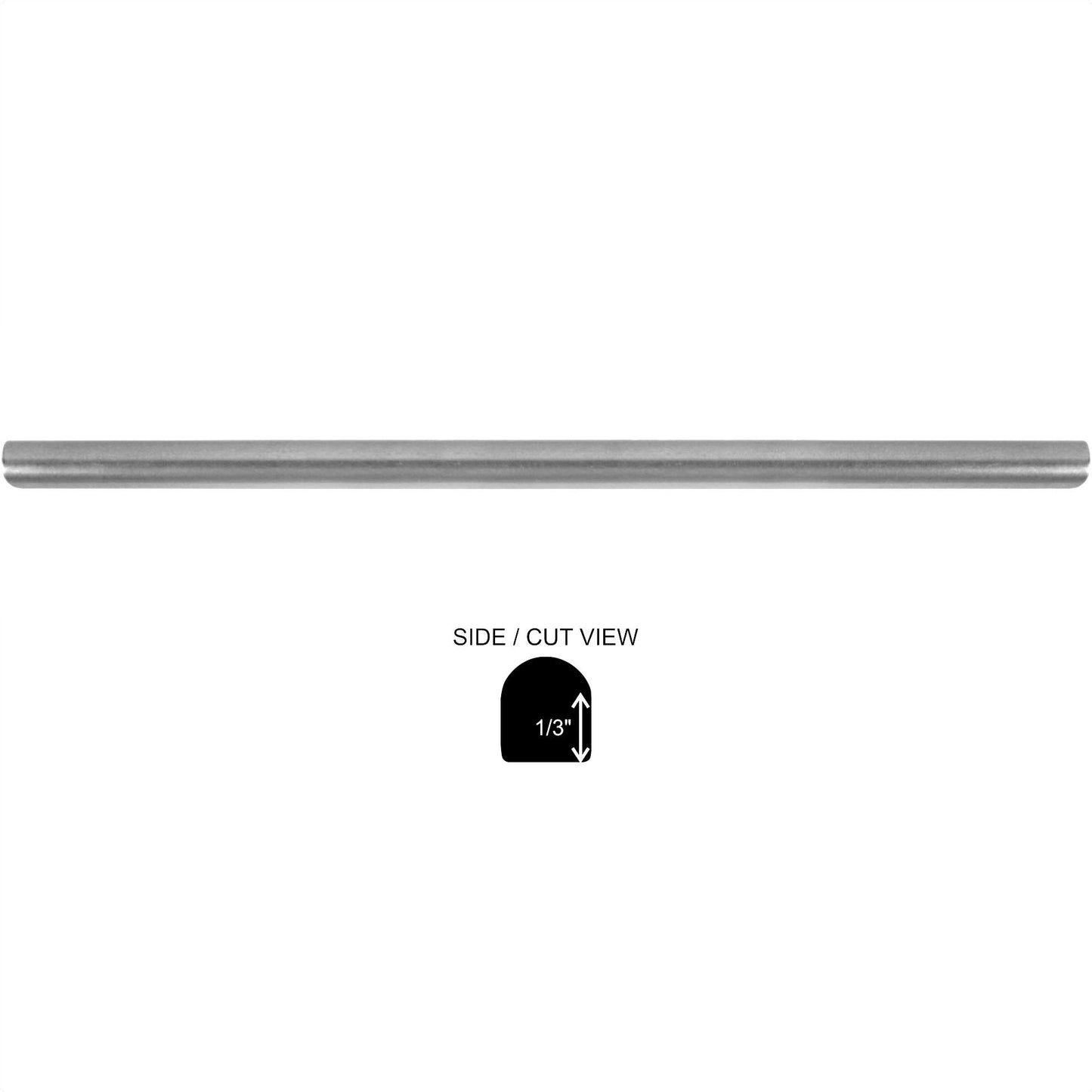 Modula Metal Pewter Pencil Bullnose Wall Accent Tile Trim – 1/2” x 12” (Set of 5)