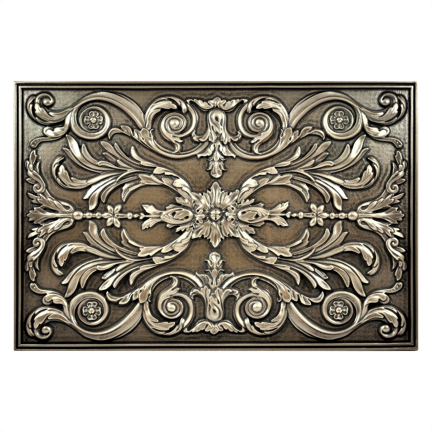 Handmade Savoy Bronze Metal Wall Accent Mural – Fireplace & Kitchen Backsplash Panel – 12” x 18”