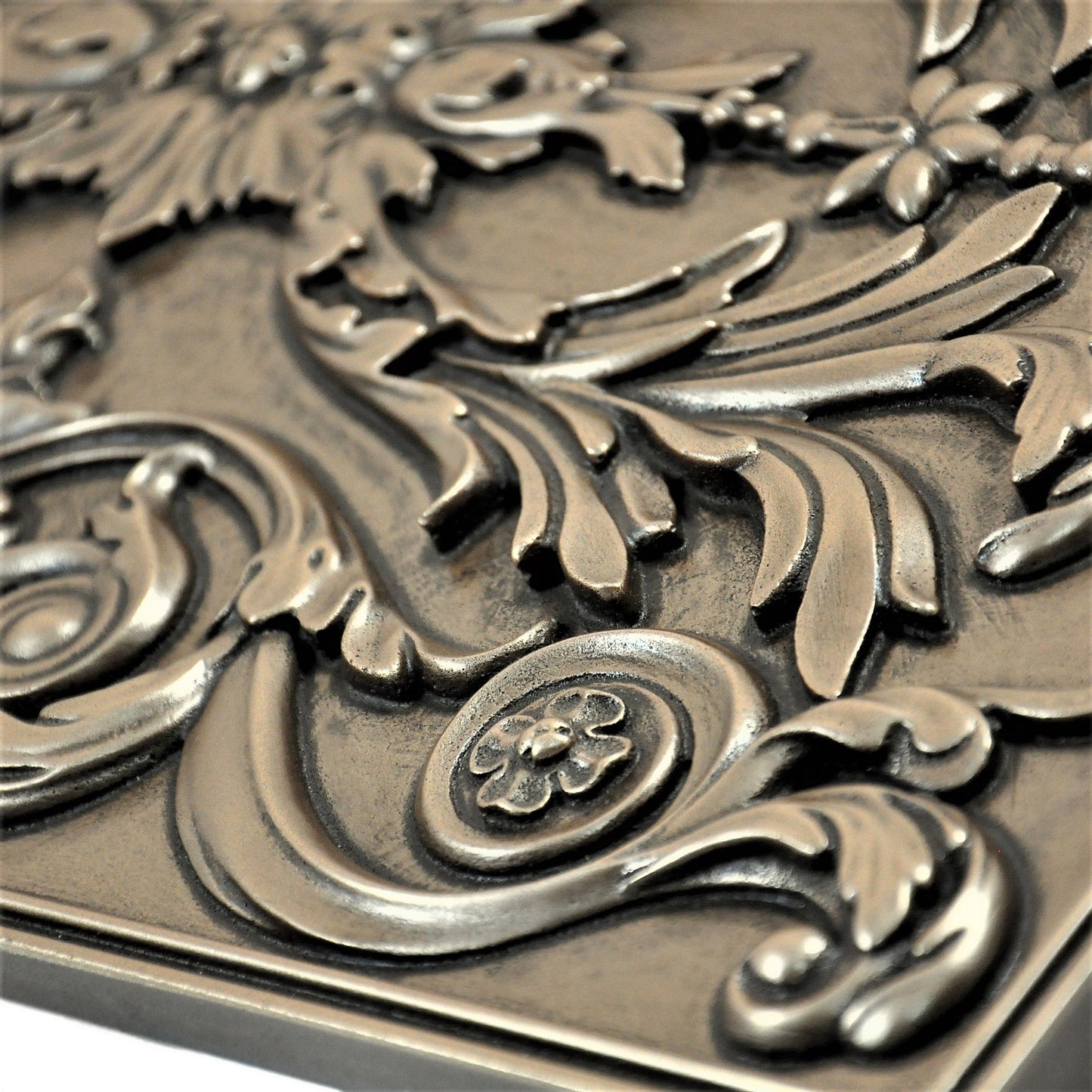 Handmade Savoy Bronze Metal Wall Accent Mural – Fireplace & Kitchen Backsplash Panel – 12” x 18”