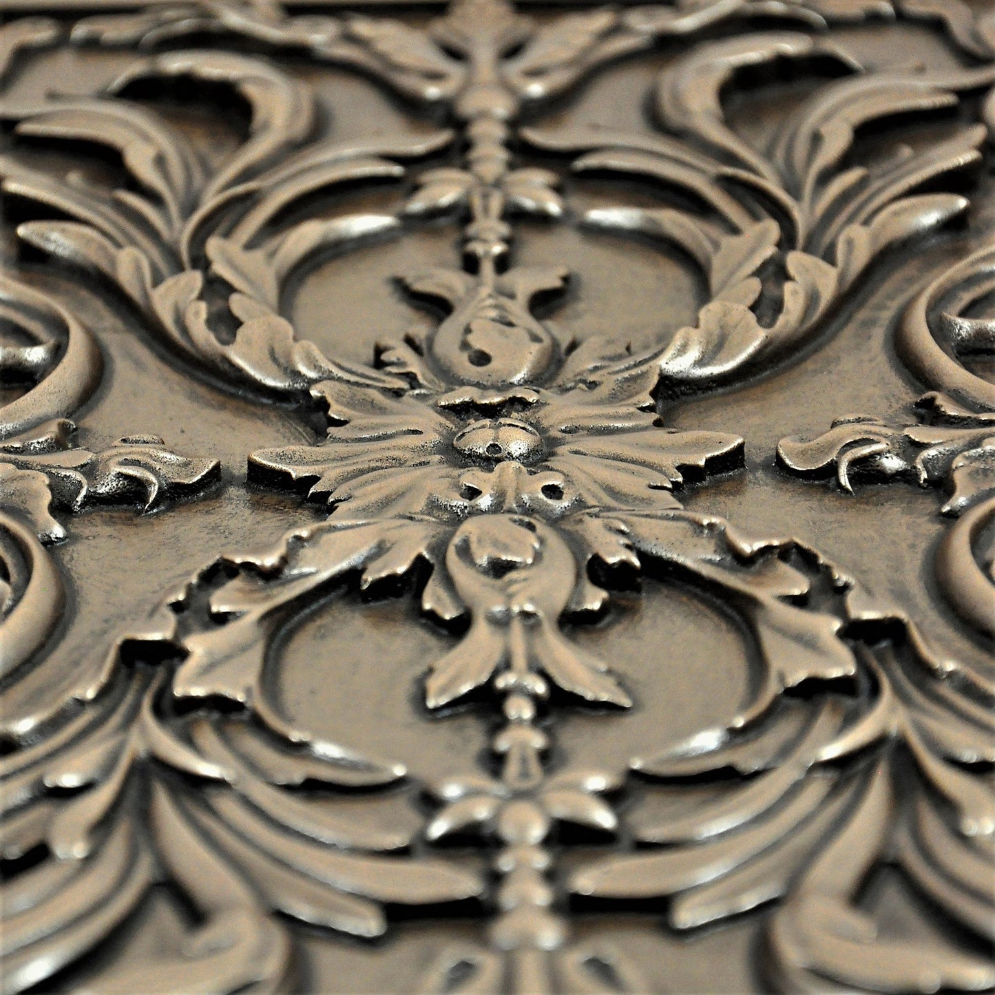 Handmade Savoy Bronze Metal Wall Accent Mural – Fireplace & Kitchen Backsplash Panel – 12” x 18”