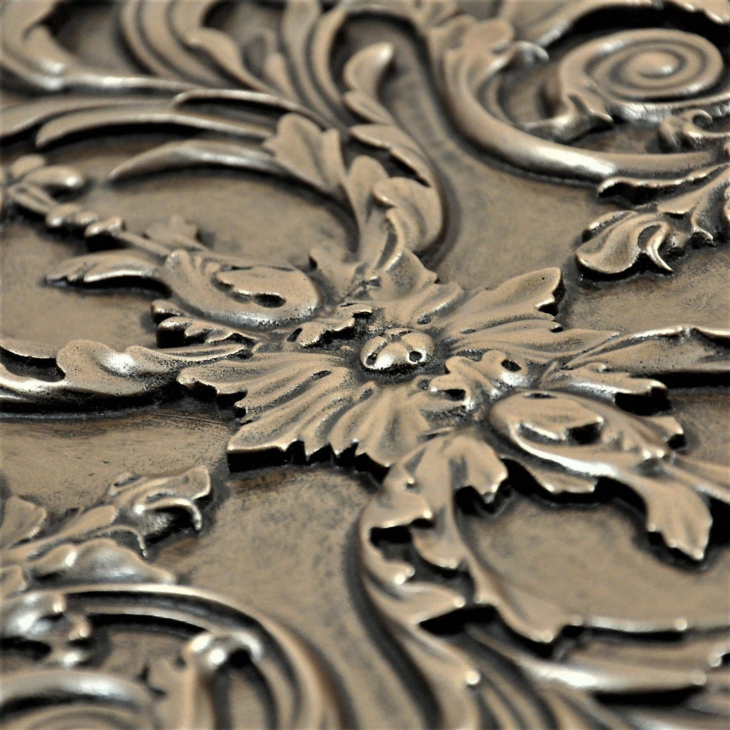 Handmade Savoy Bronze Metal Wall Accent Mural – Fireplace & Kitchen Backsplash Panel – 12” x 18”