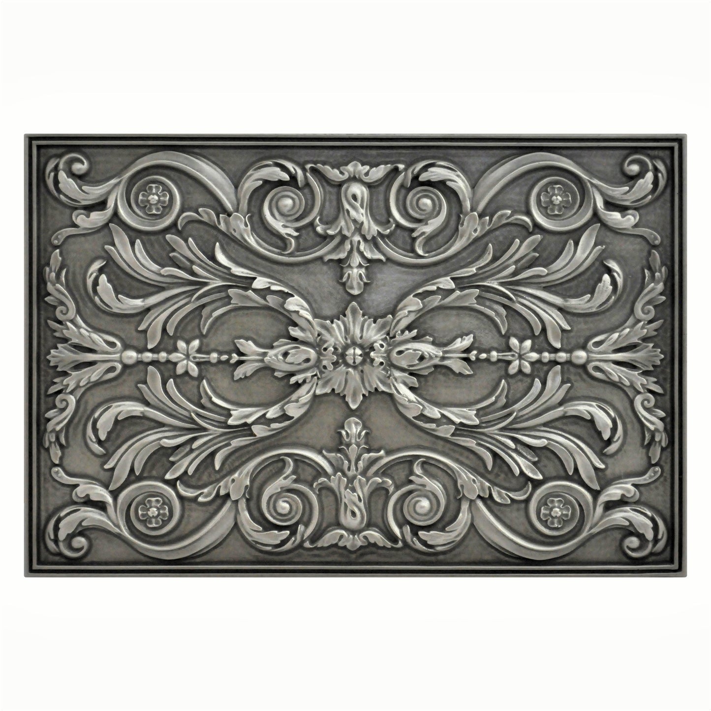 Handmade Savoy Pewter Metal Wall Accent Mural – Fireplace & Kitchen Backsplash Panel – 12” x 18”
