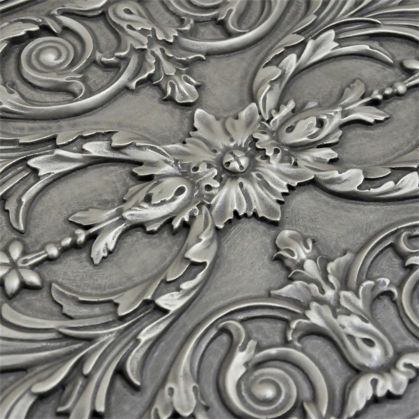 Handmade Savoy Pewter Metal Wall Accent Mural – Fireplace & Kitchen Backsplash Panel – 12” x 18”