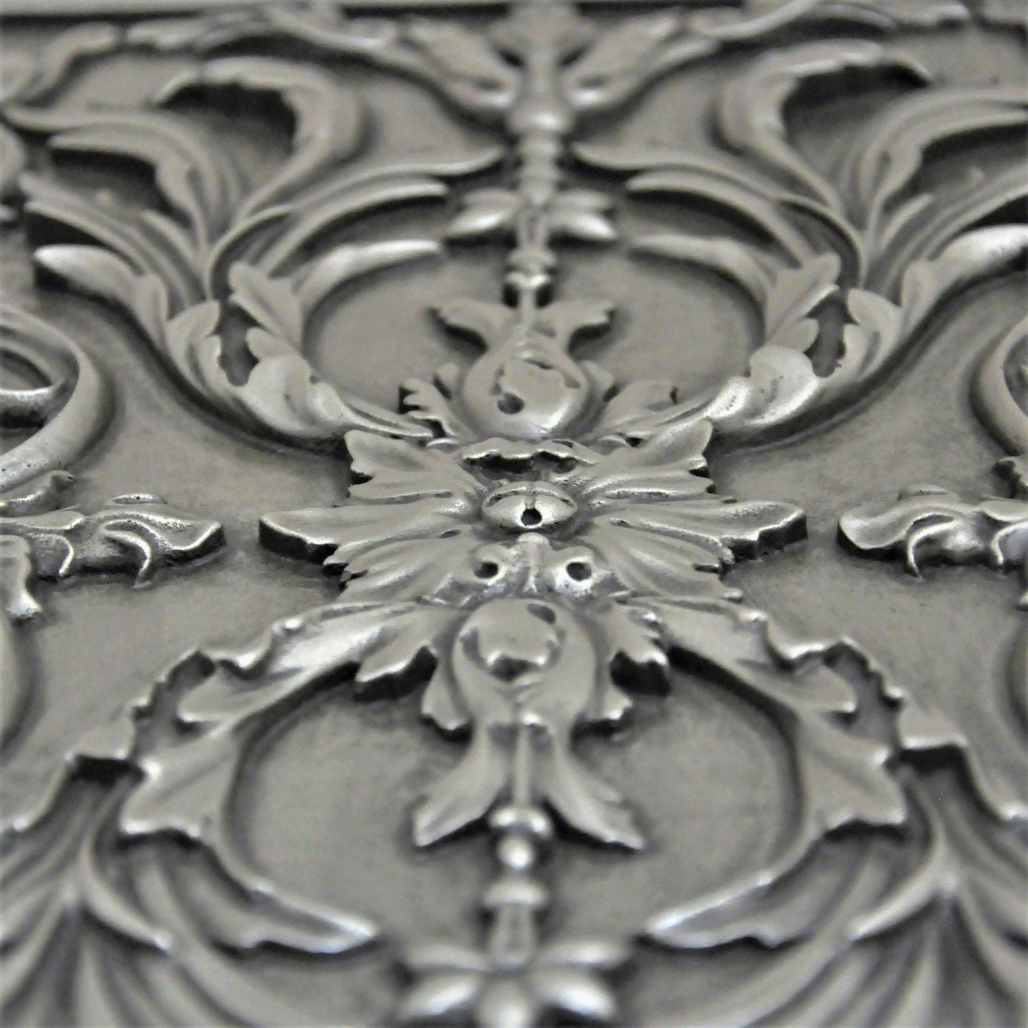 Handmade Savoy Pewter Metal Wall Accent Mural – Fireplace & Kitchen Backsplash Panel – 12” x 18”