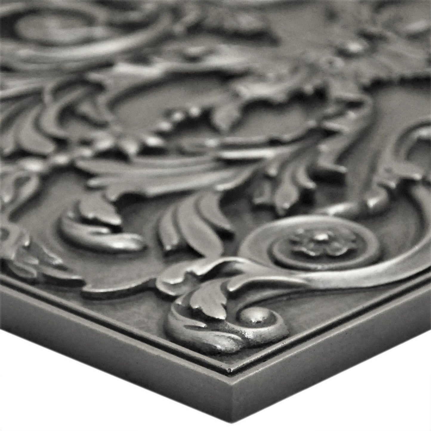 Handmade Savoy Pewter Metal Wall Accent Mural – Fireplace & Kitchen Backsplash Panel – 12” x 18”