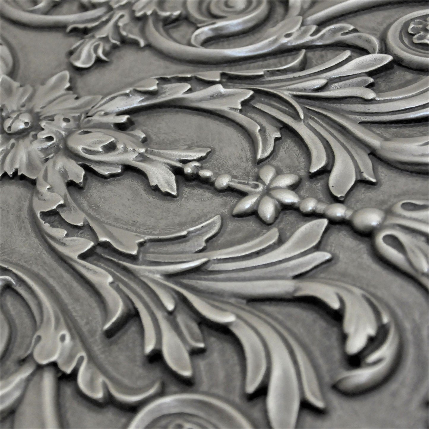 Handmade Savoy Pewter Metal Wall Accent Mural – Fireplace & Kitchen Backsplash Panel – 12” x 18”