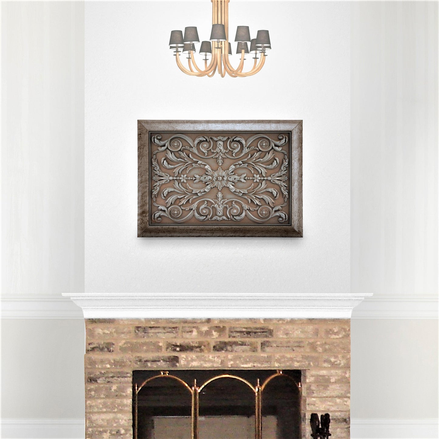 Handmade Savoy Iron Rust Metal Wall Accent Mural – Fireplace & Kitchen Backsplash Panel – 12” x 18”