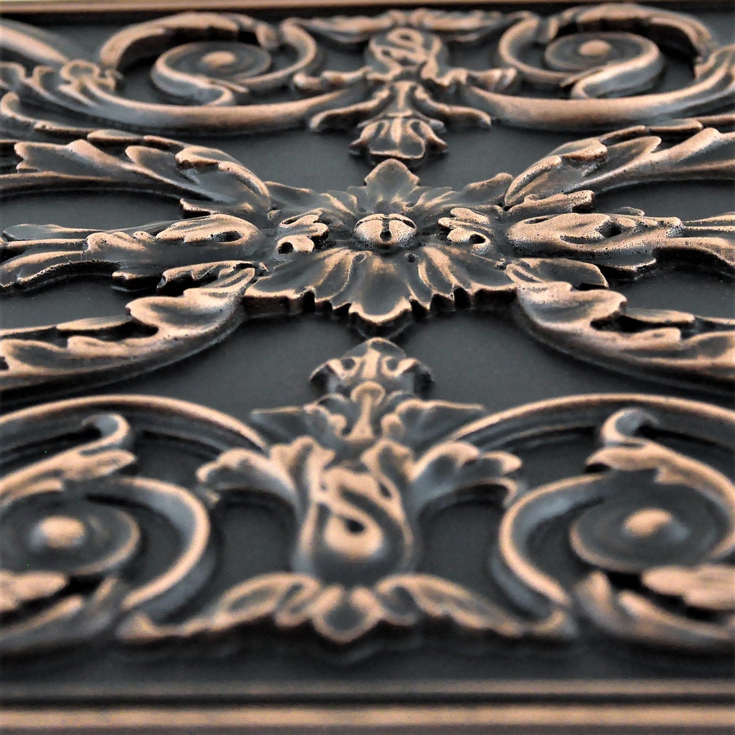 Handmade Savoy Oil Rubbed Bronze Metal Wall Accent Mural – Fireplace & Kitchen Backsplash Panel – 12” x 18”