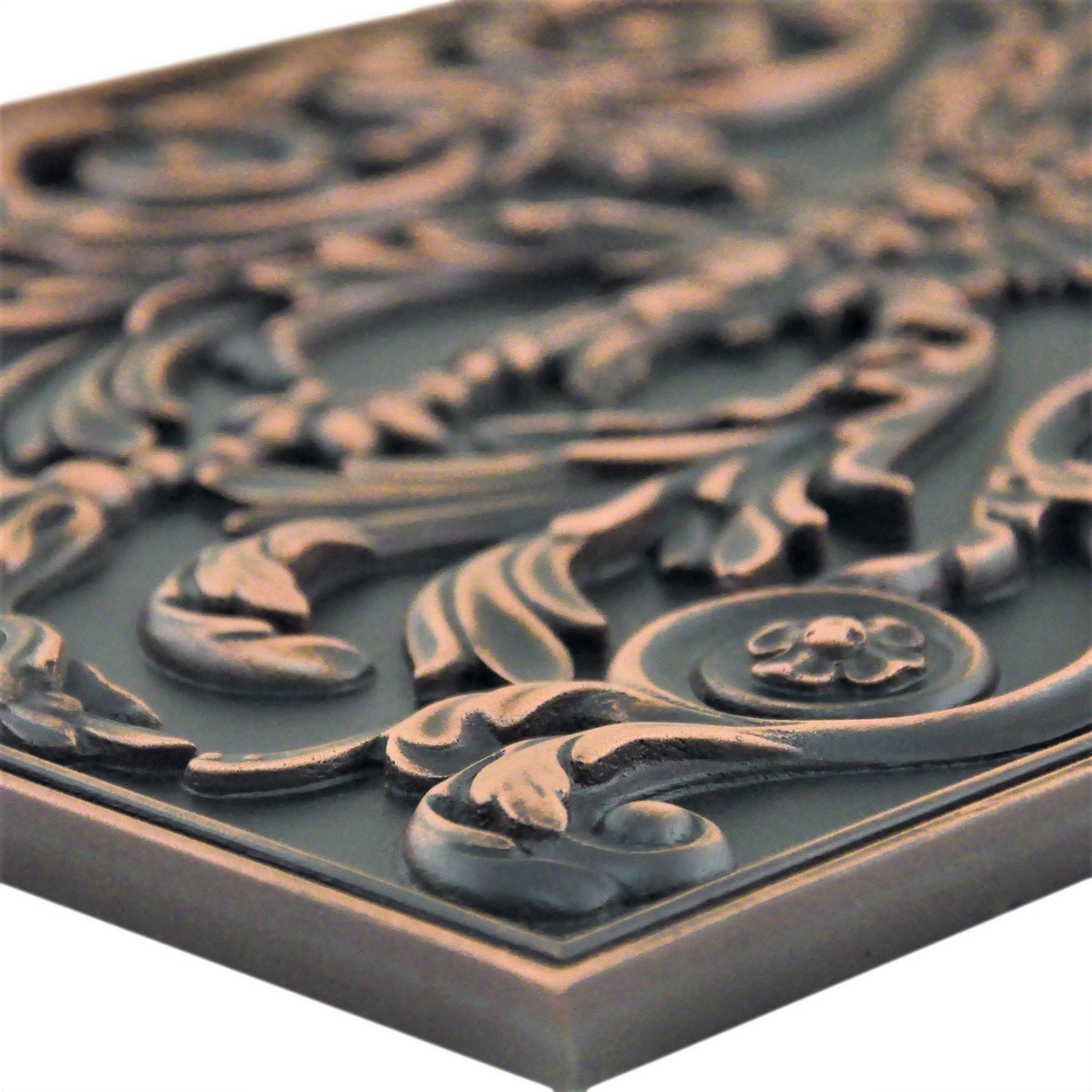 Handmade Savoy Oil Rubbed Bronze Metal Wall Accent Mural – Fireplace & Kitchen Backsplash Panel – 12” x 18”