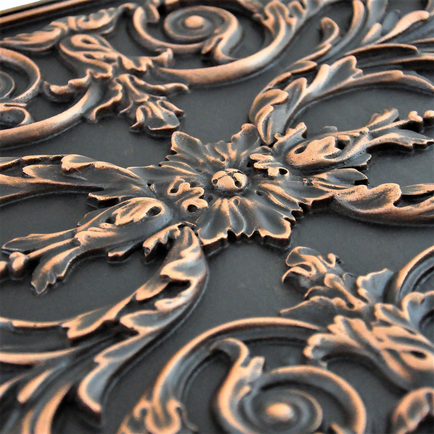 Handmade Savoy Oil Rubbed Bronze Metal Wall Accent Mural – Fireplace & Kitchen Backsplash Panel – 12” x 18”