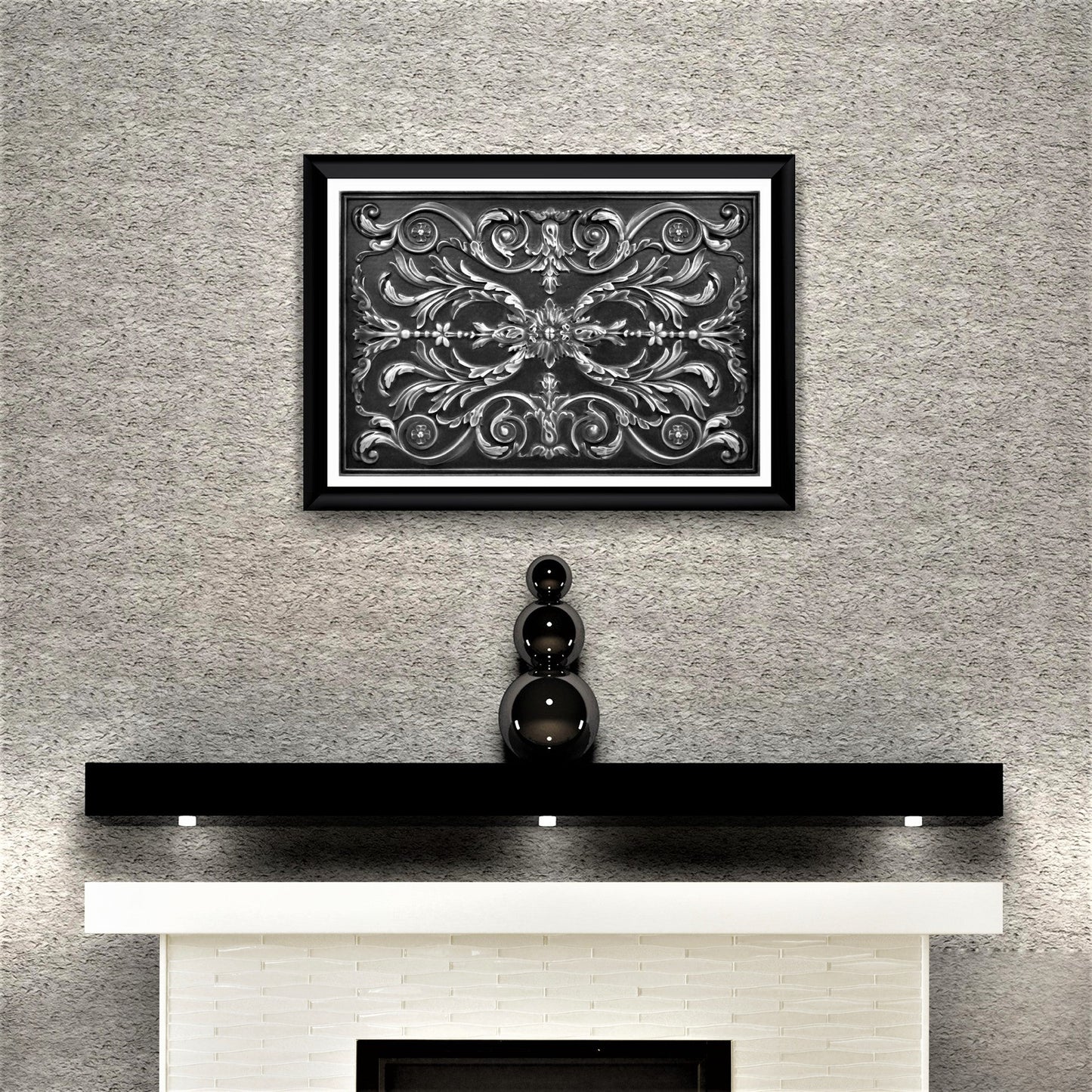 Handmade Savoy Wrought Iron Metal Wall Accent Mural – Fireplace & Kitchen Backsplash Panel – 12” x 18”