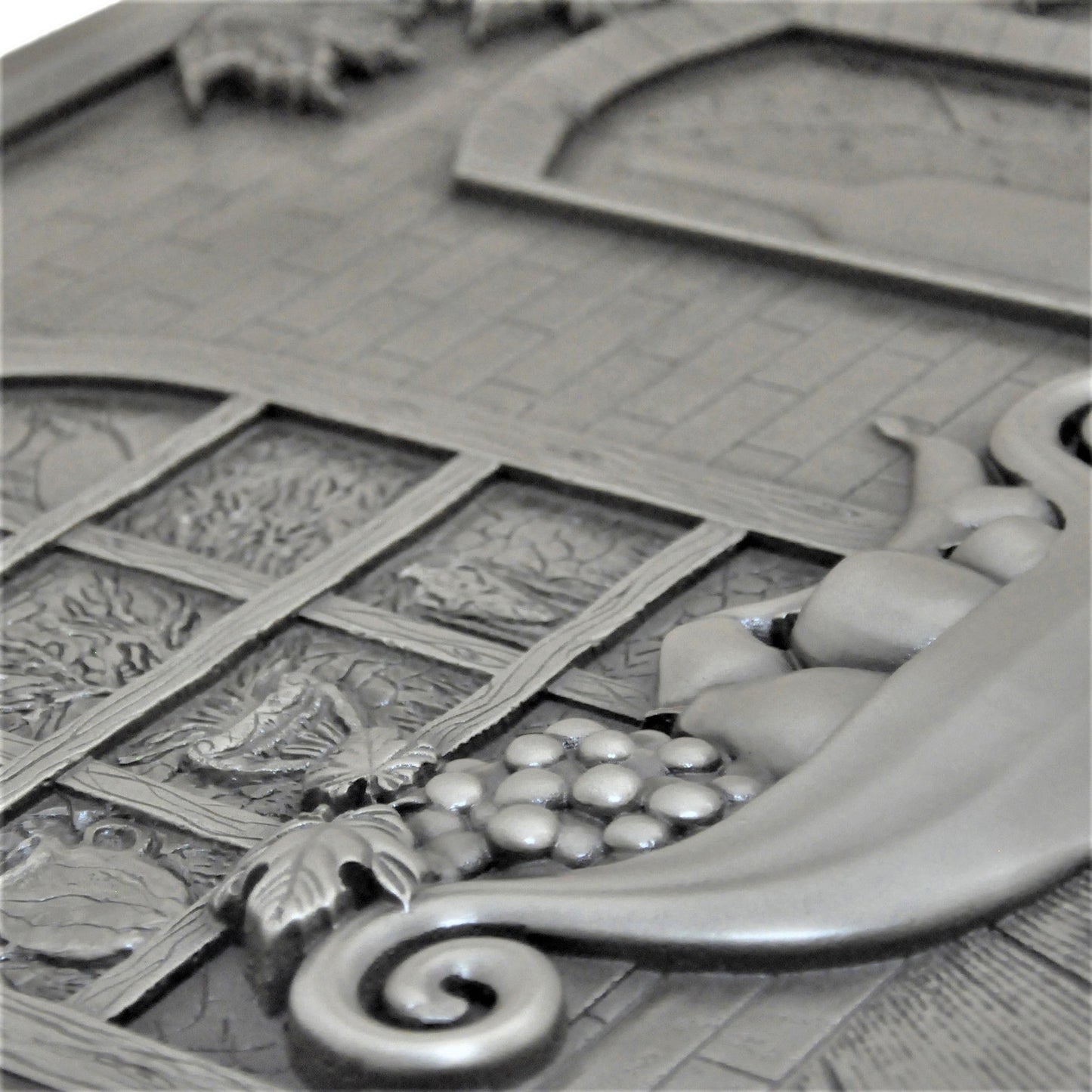 Handmade Toscana Pewter Metal Wall Accent Mural – Fireplace & Kitchen Backsplash Panel – 12” x 18”