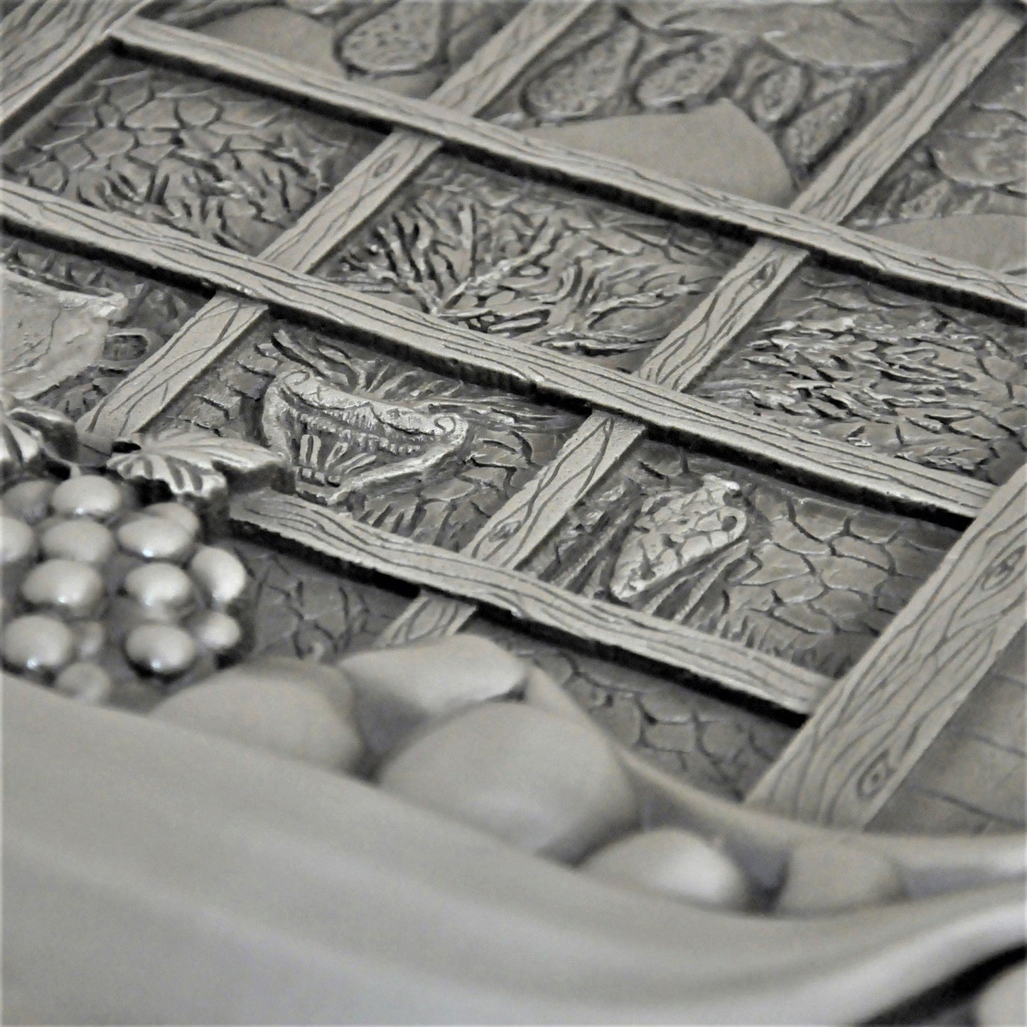Handmade Toscana Pewter Metal Wall Accent Mural – Fireplace & Kitchen Backsplash Panel – 12” x 18”