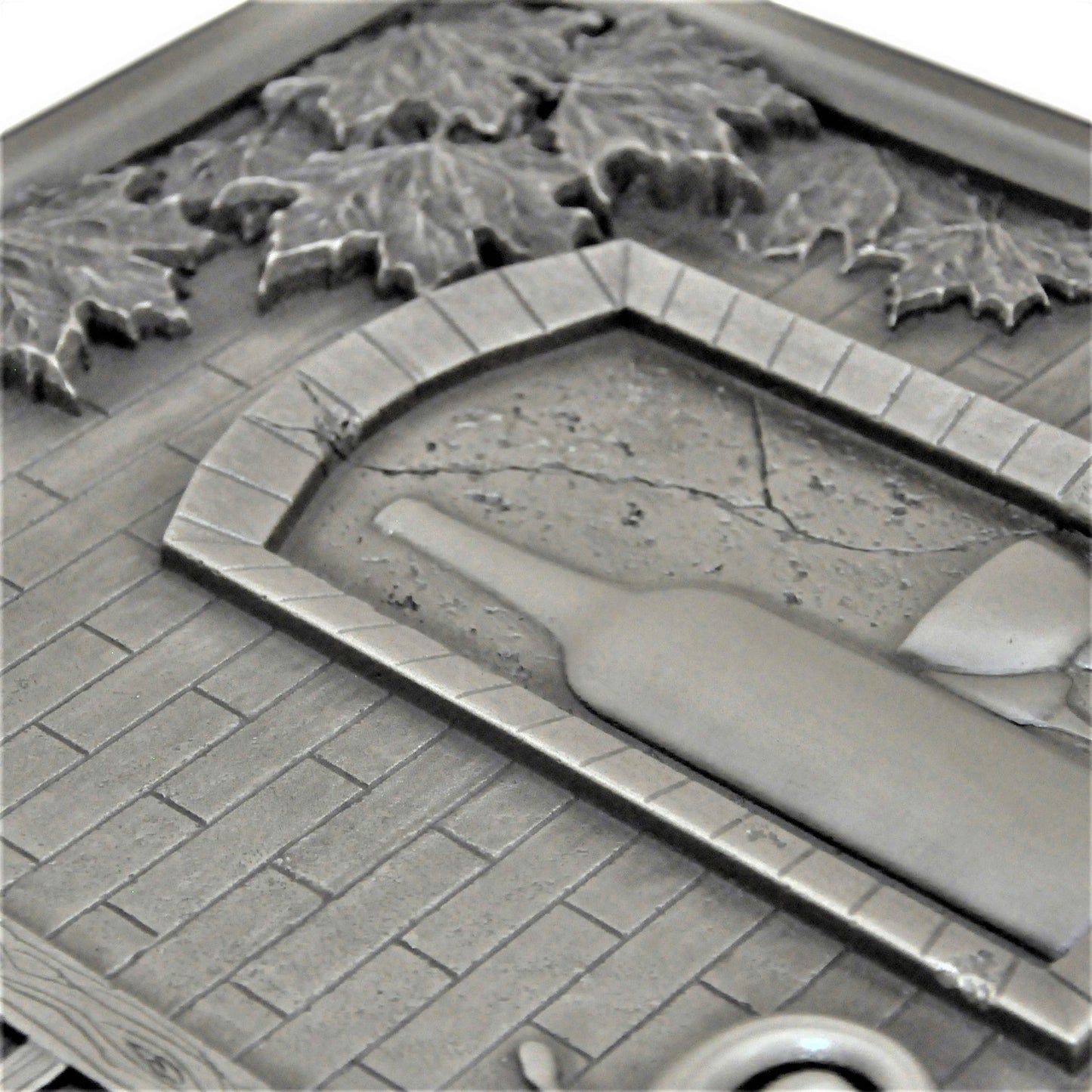 Handmade Toscana Pewter Metal Wall Accent Mural – Fireplace & Kitchen Backsplash Panel – 12” x 18”