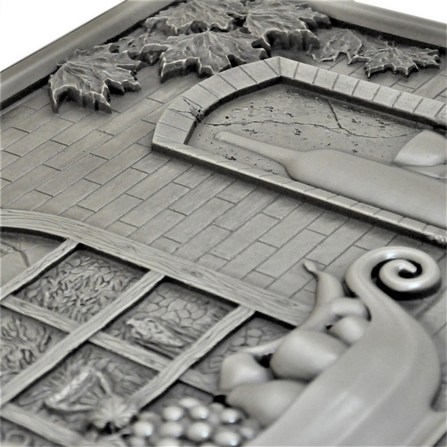 Handmade Toscana Pewter Metal Wall Accent Mural – Fireplace & Kitchen Backsplash Panel – 12” x 18”