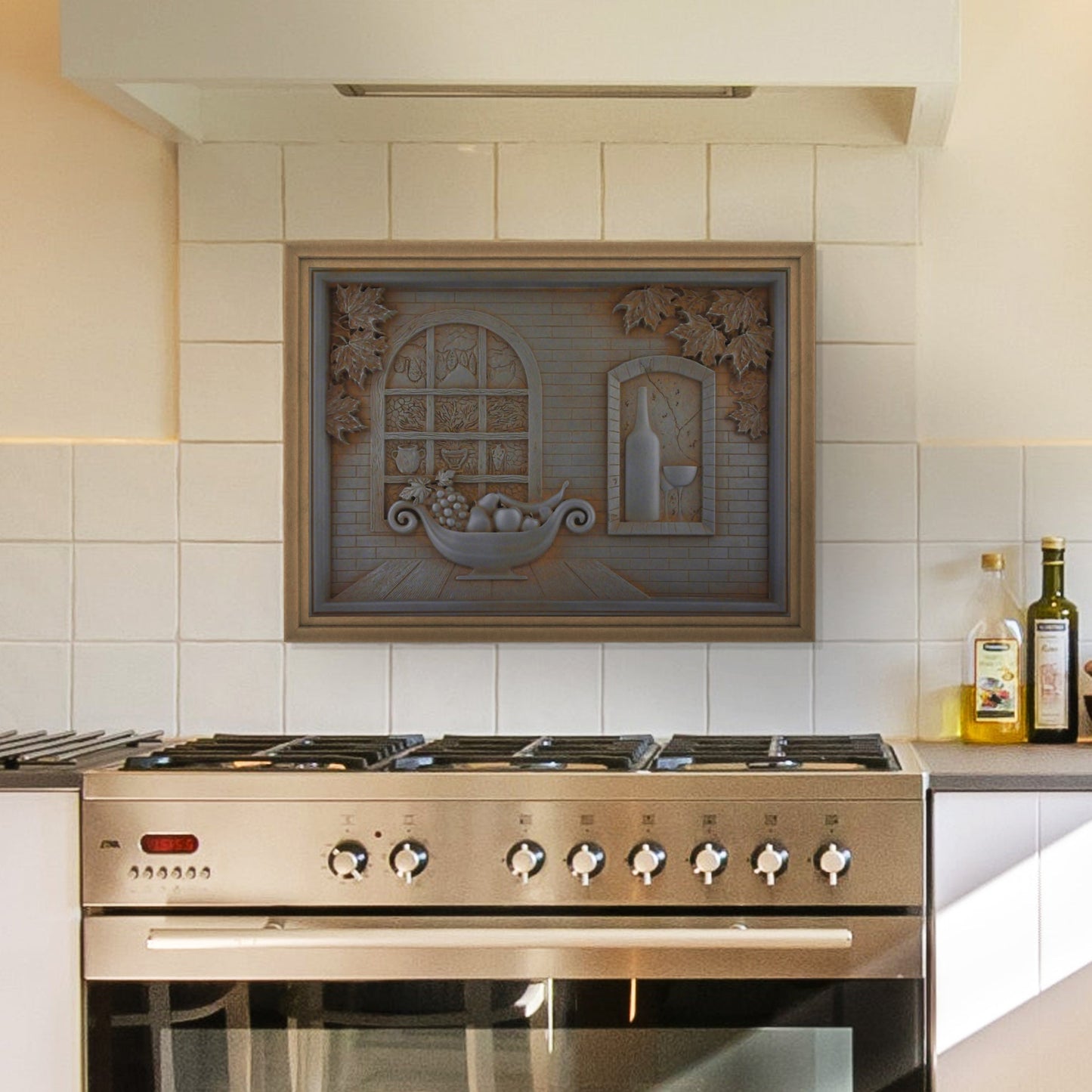 Handmade Toscana Iron Rust Metal Wall Accent Mural – Fireplace & Kitchen Backsplash Panel – 12” x 18”