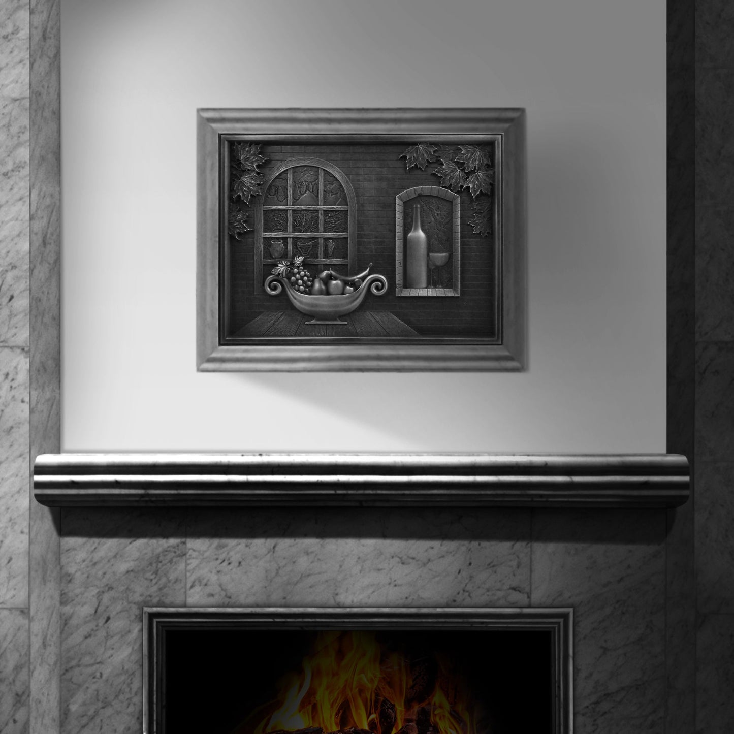 Handmade Toscana Wrought Iron Metal Wall Accent Mural – Fireplace & Kitchen Backsplash Panel – 12” x 18”
