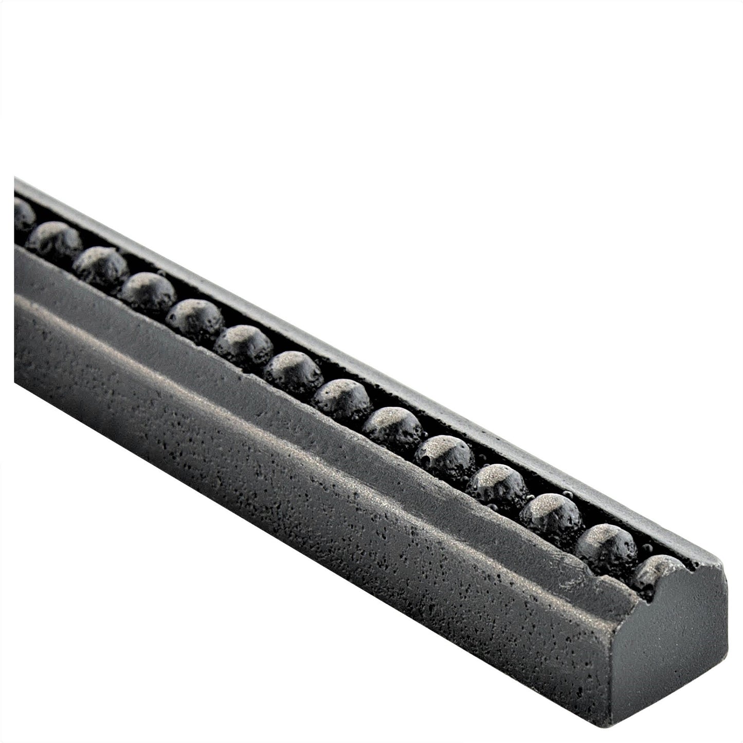 Artisan Crafted Bead Metal Accent Tile Trim – Matte Iron Black – 9/16” x 12” (Set of 5)