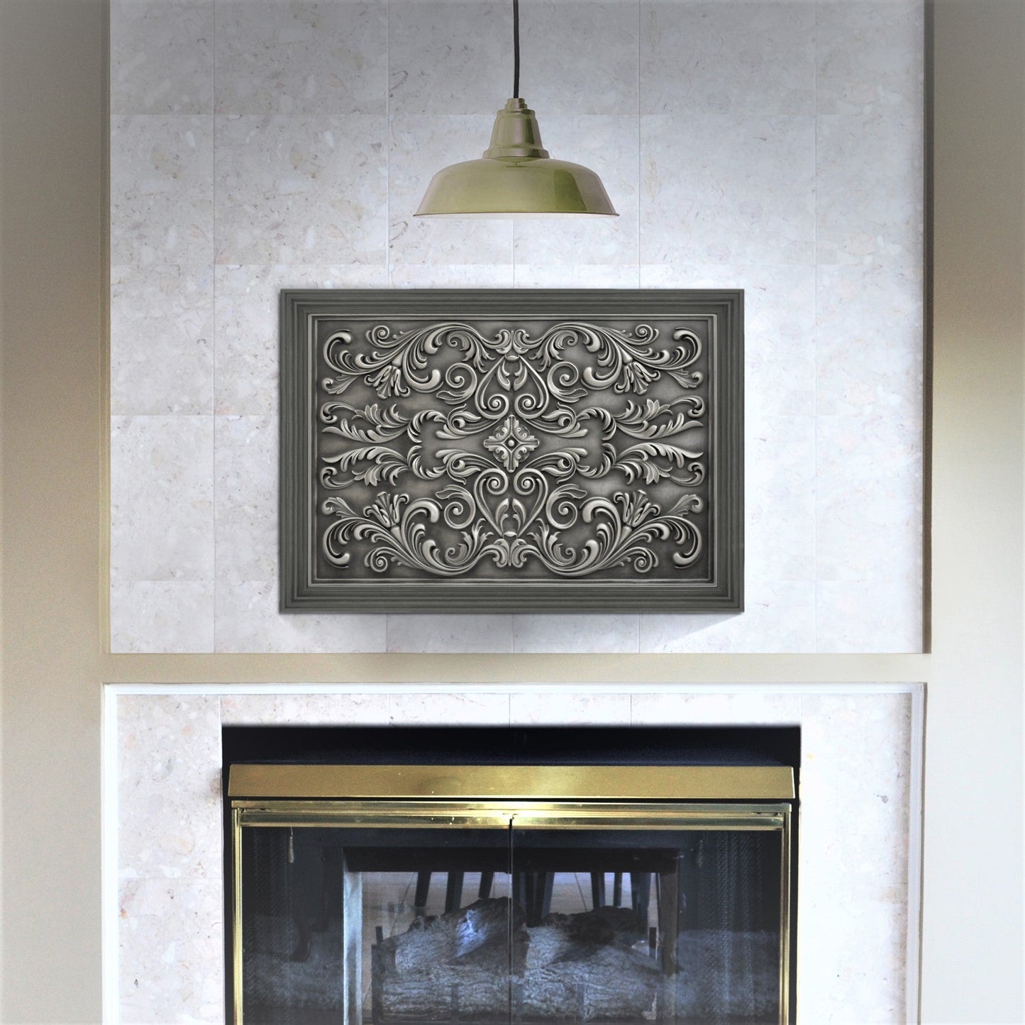 Handmade Imperial Pewter Metal Wall Accent Mural – Fireplace & Kitchen Backsplash Panel – 16” x 24”