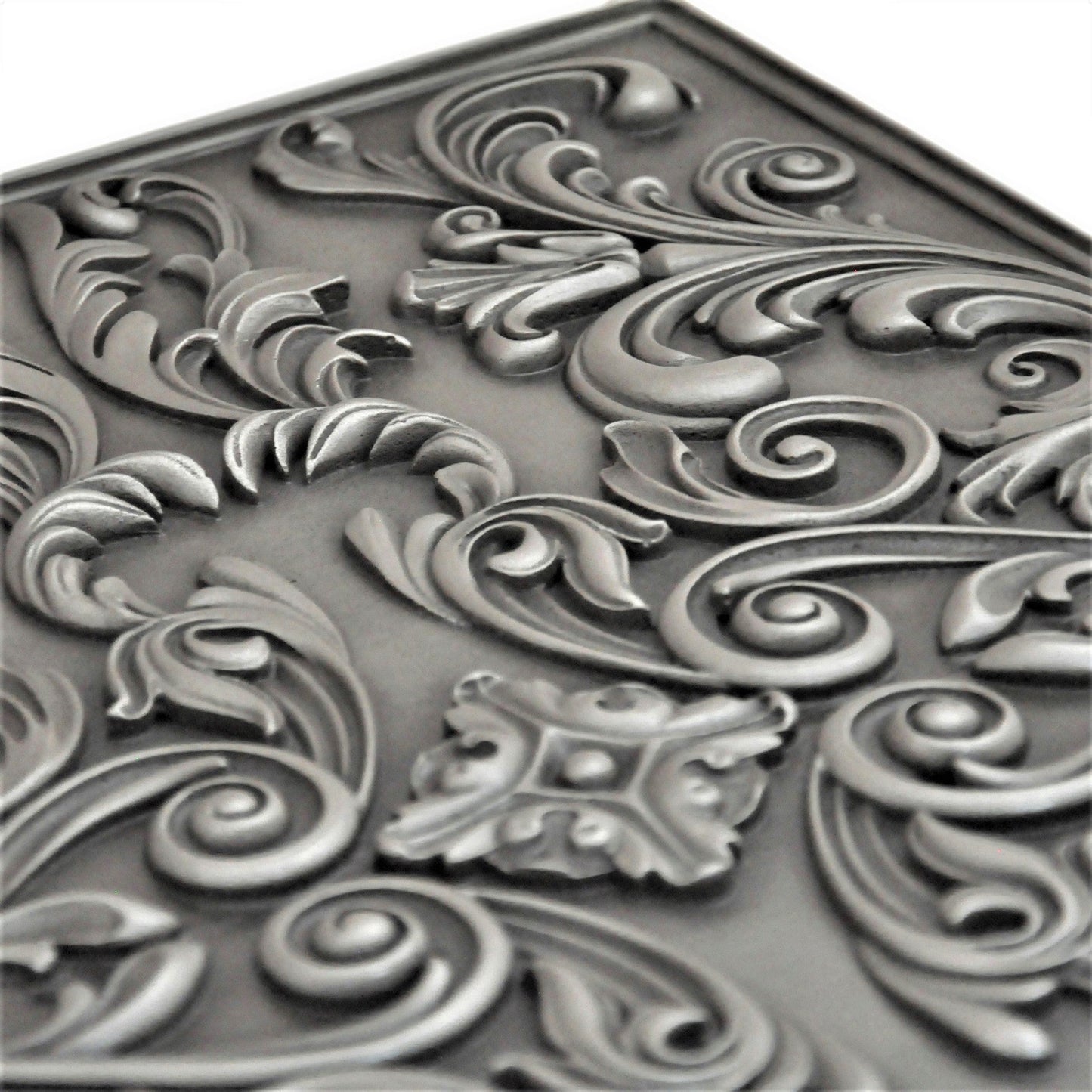 Handmade Imperial Pewter Metal Wall Accent Mural – Fireplace & Kitchen Backsplash Panel – 16” x 24”