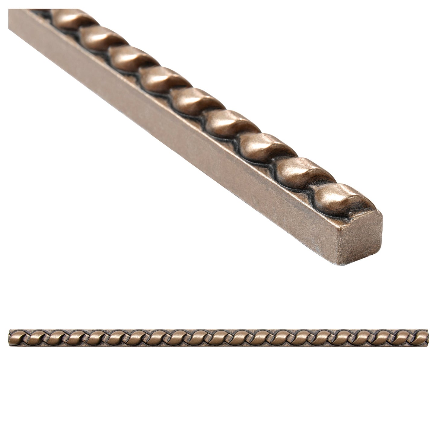 Artisan Rope Bronze Metal Accent Wall Tile Trim - 1/2" x 12" (Set of 5)