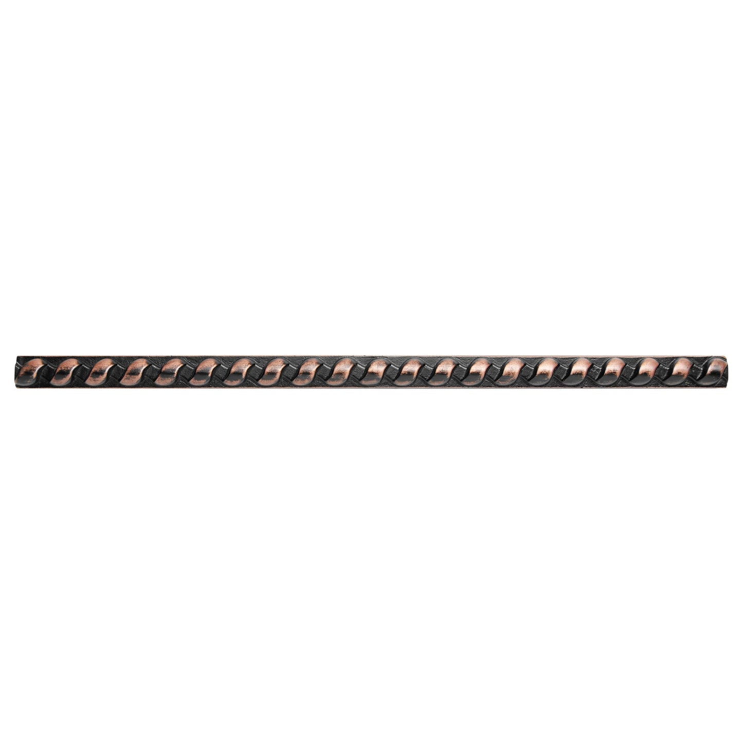 Artisan Rope Oil Rubbed Bronze Metal Accent Wall Tile Trim - 1/2" x 12" (Set of 5)