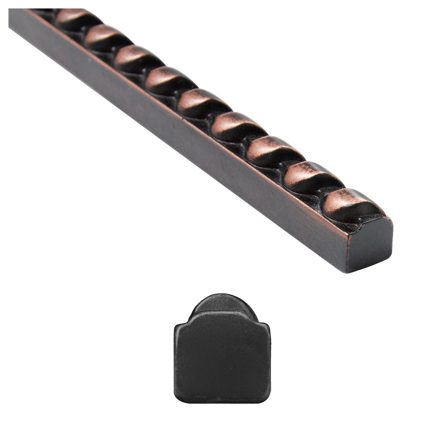 Artisan Rope Oil Rubbed Bronze Metal Accent Wall Tile Trim - 1/2" x 12" (Set of 5)