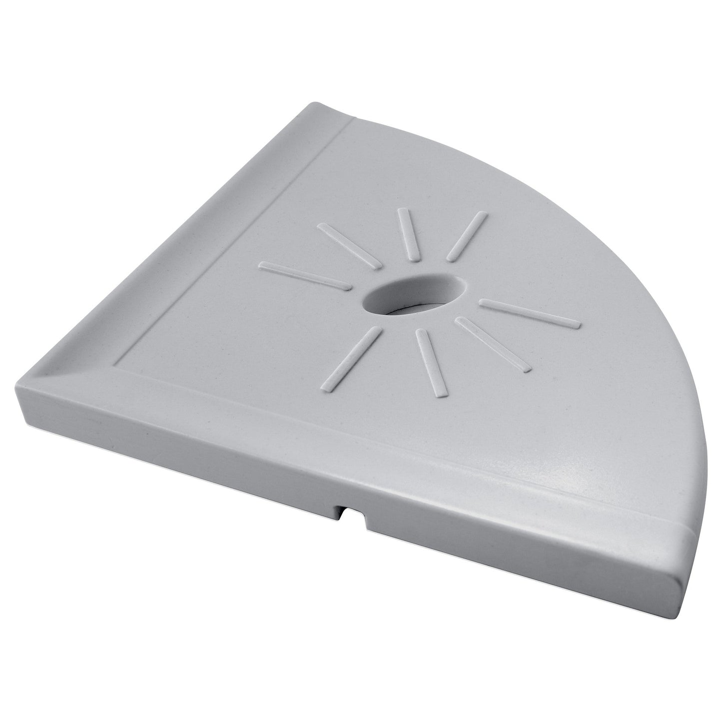 Universal 8.8" Cast Stone Light Gray Corner Shelf – Handmade Wall-Mounted Shelf for Bathroom & Kitchen – Modern Flatback Design