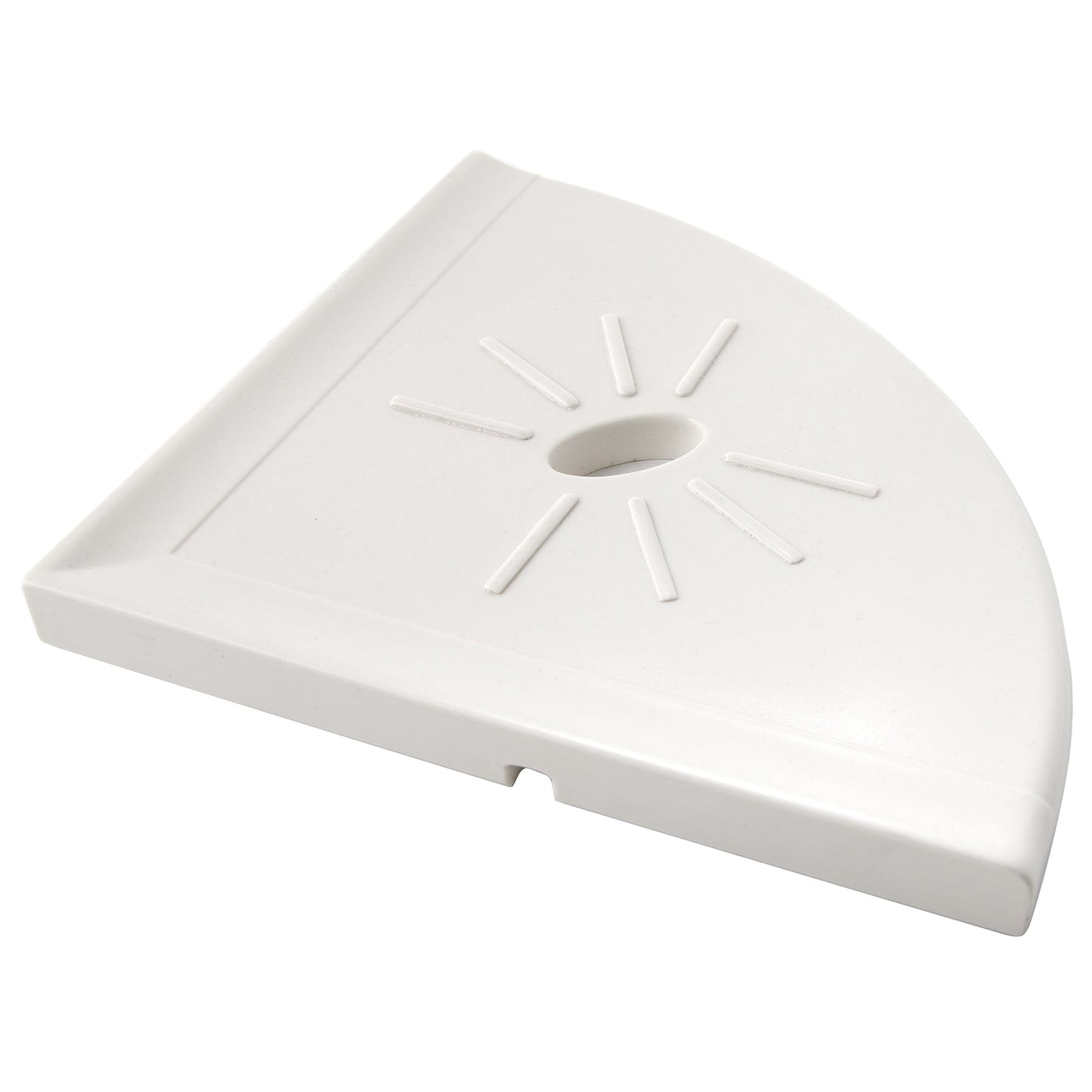 Universal 8.8" Cast Stone Bright White Corner Shelf – Handmade Wall-Mounted Shelf for Bathroom & Kitchen – Modern Flatback Design