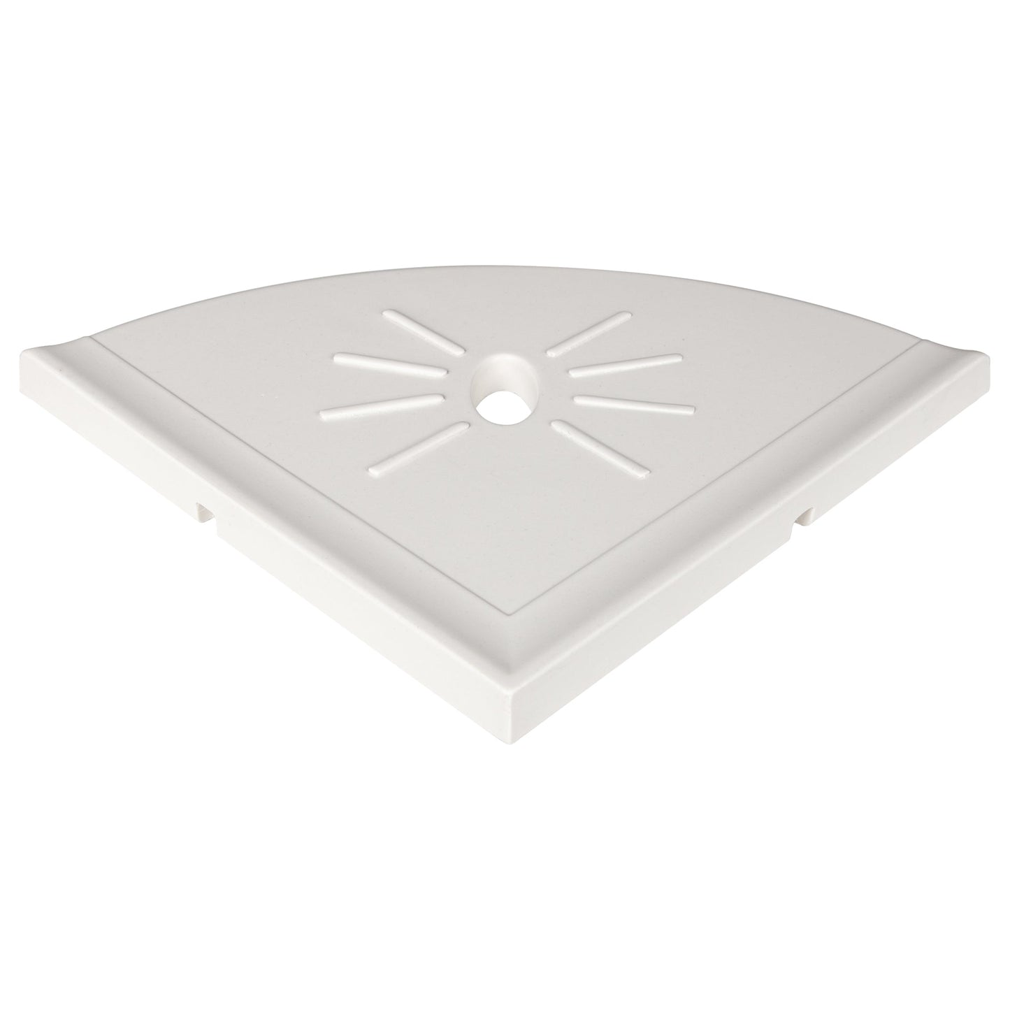 Universal 8.8" Cast Stone Bright White Corner Shelf – Handmade Wall-Mounted Shelf for Bathroom & Kitchen – Modern Flatback Design