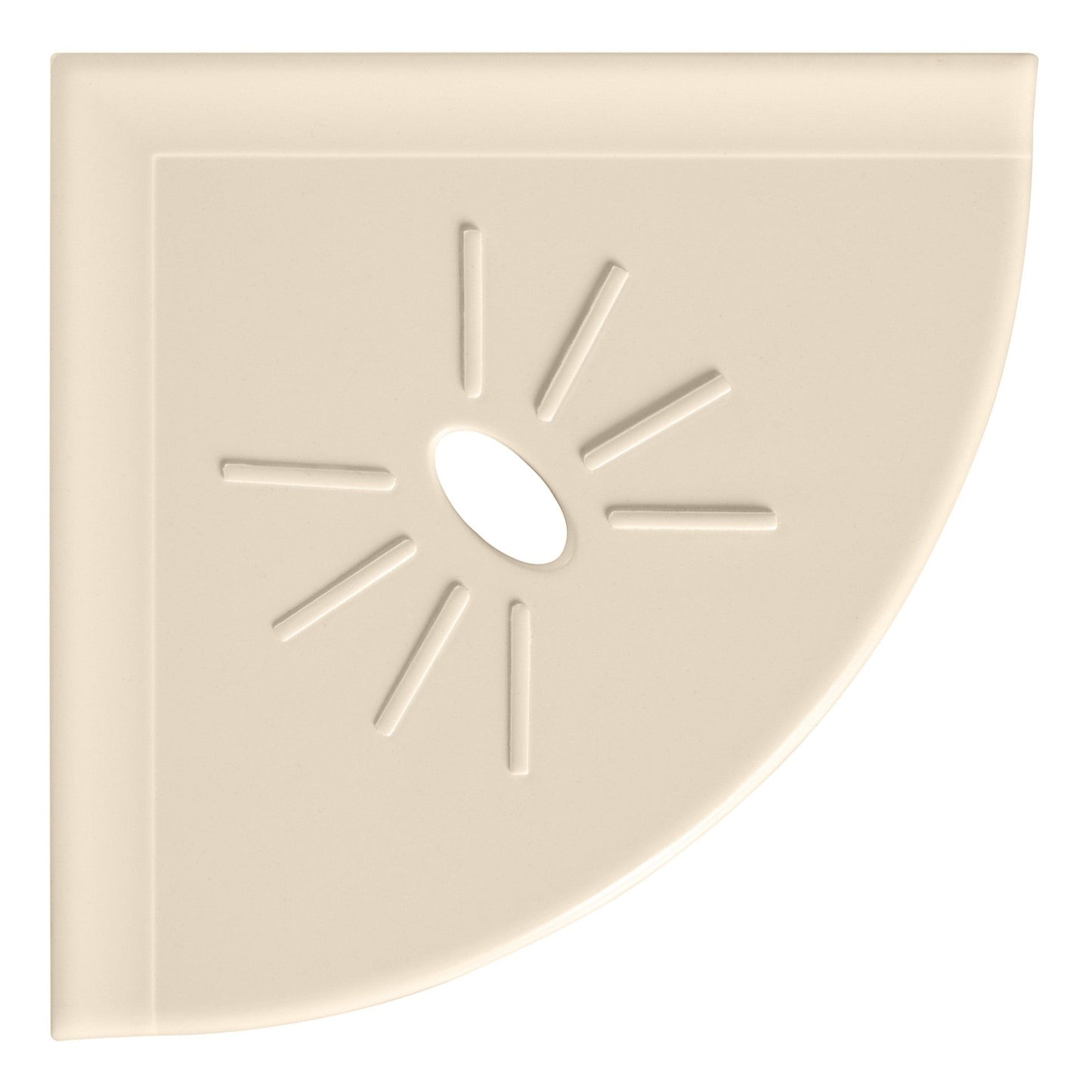 Universal 8.8" Cast Stone Soft Cream Corner Shelf – Handmade Wall-Mounted Shelf for Bathroom & Kitchen – Modern Flatback Design