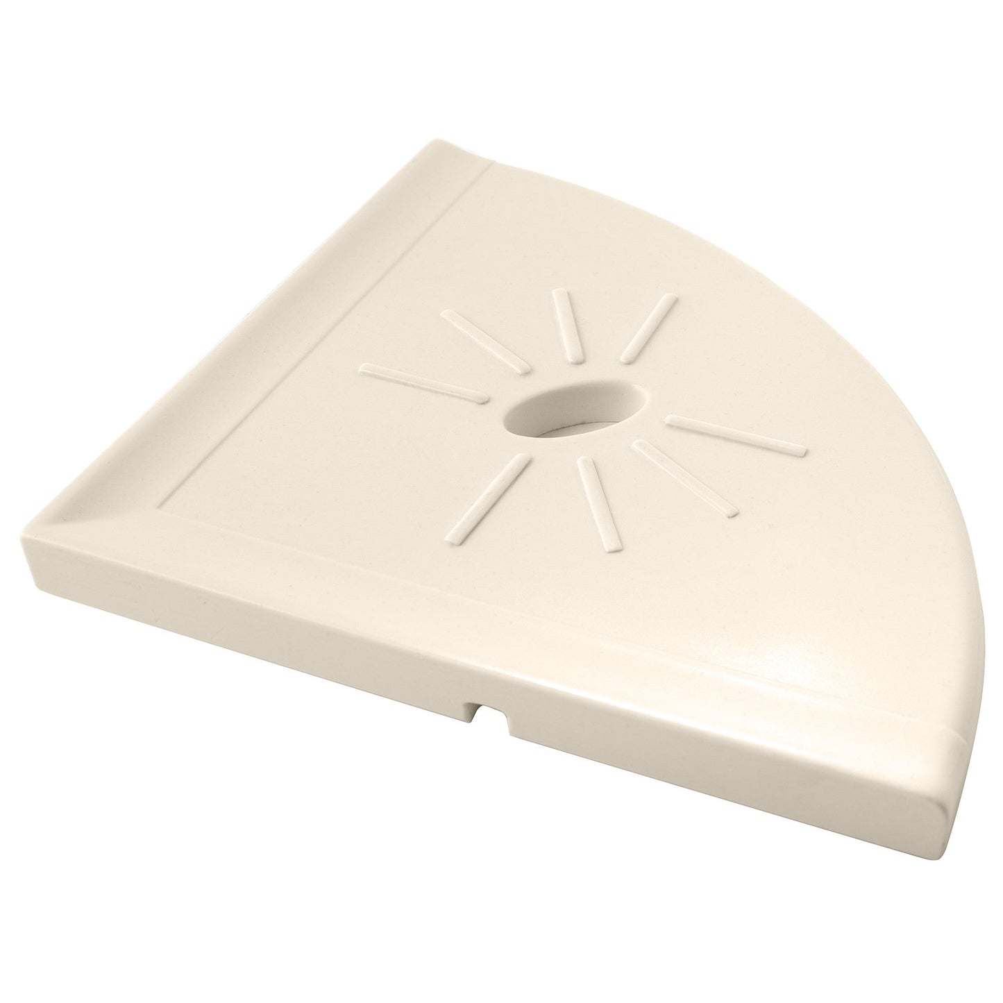 Universal 8.8" Cast Stone Soft Cream Corner Shelf – Handmade Wall-Mounted Shelf for Bathroom & Kitchen – Modern Flatback Design