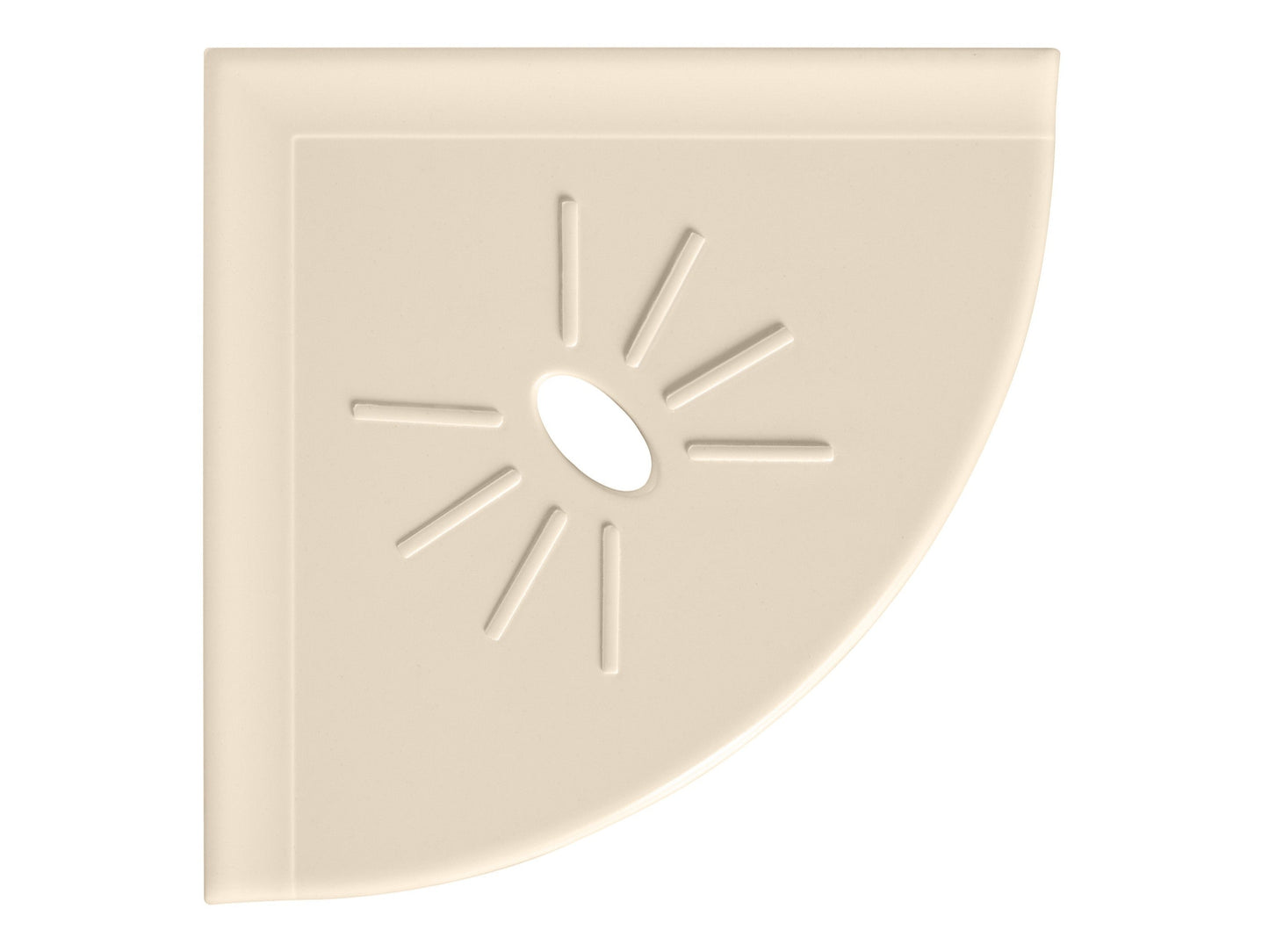 Universal 8.8" Cast Stone Soft Cream Corner Shelf – Handmade Wall-Mounted Shelf for Bathroom & Kitchen – Modern Flatback Design